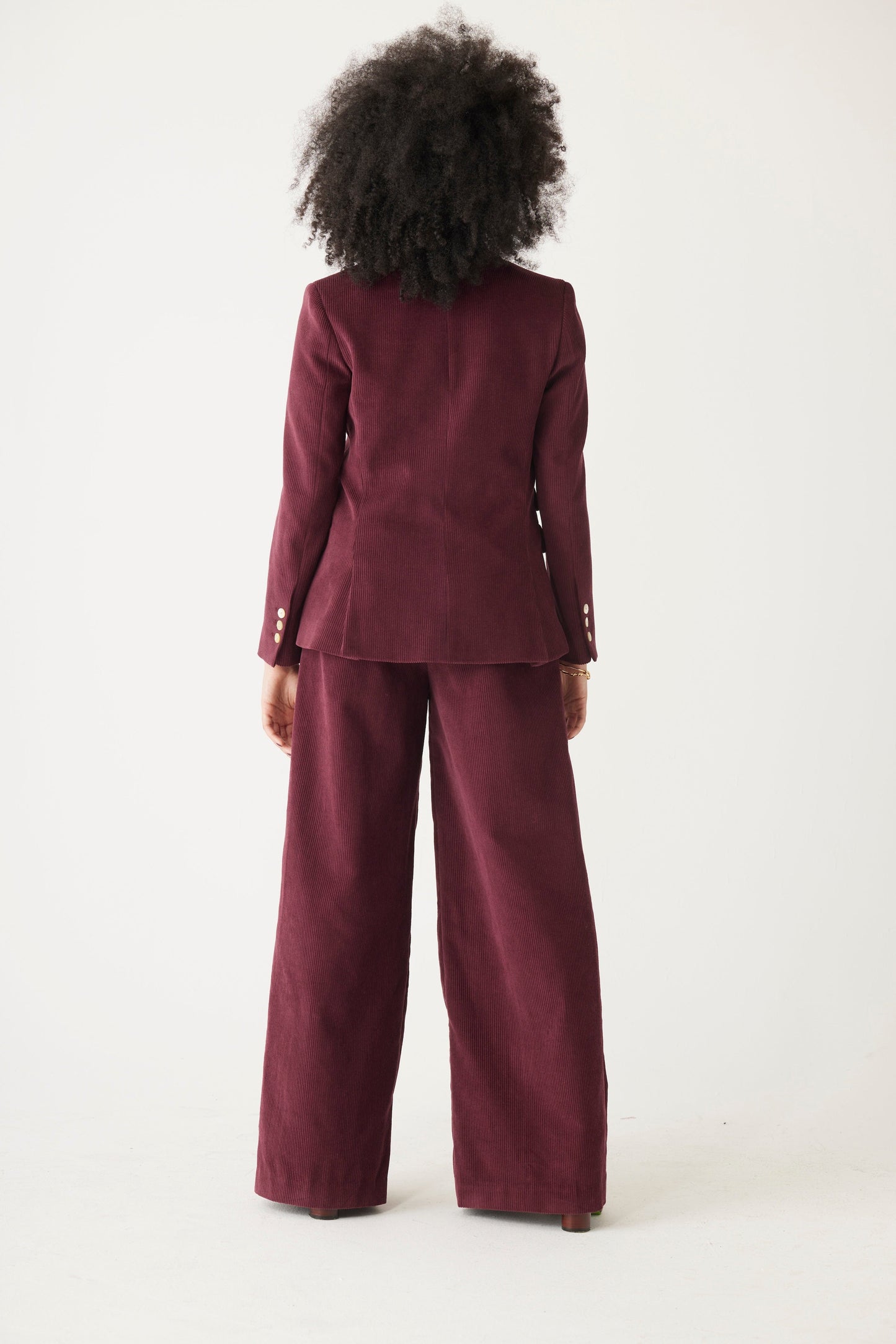 Tilda Blazer in Fine Wine Wale Corduroy Jackets CHRISTINE ALCALAY