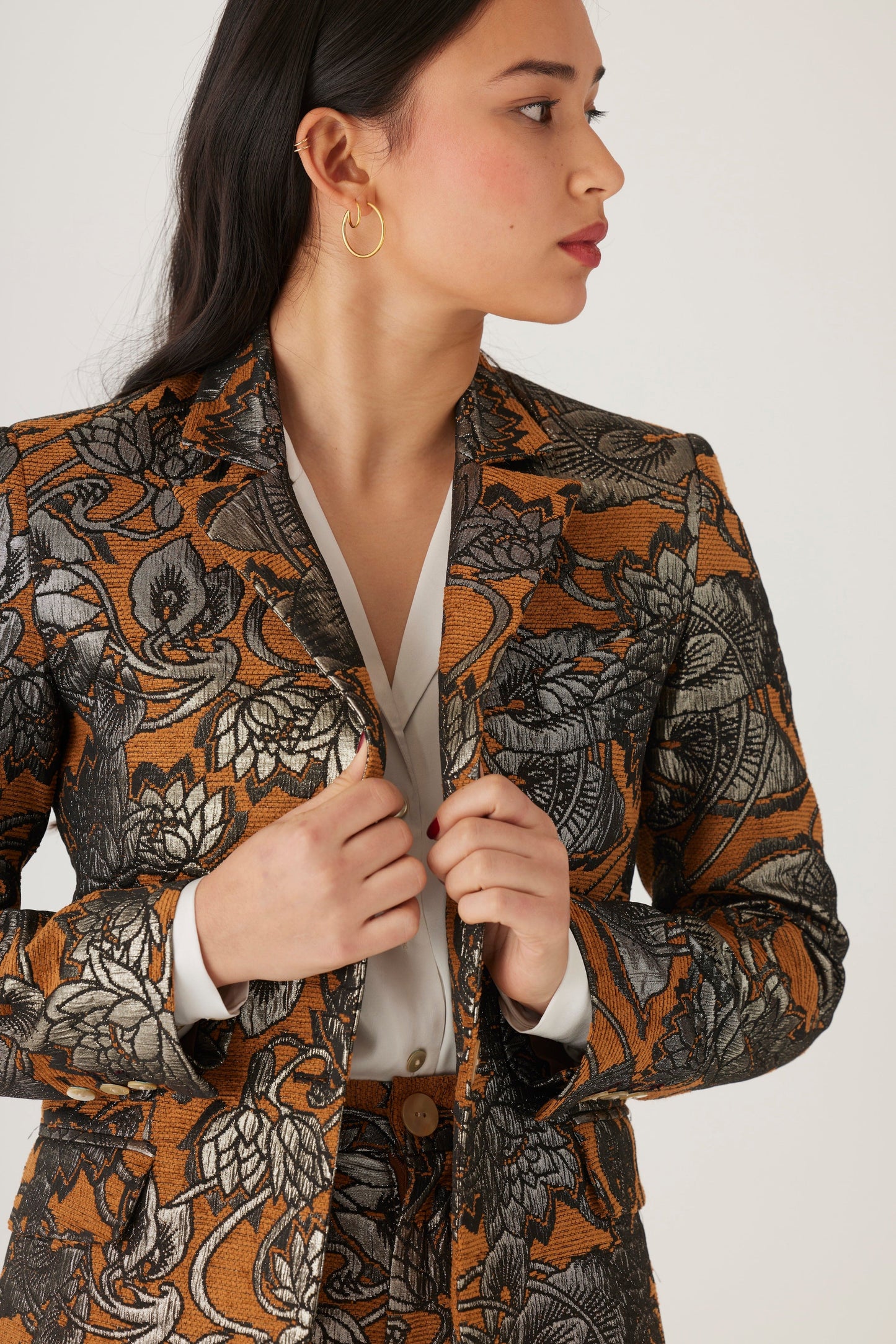 Tilda Brocade Jacket in Bronze Jackets CHRISTINE ALCALAY