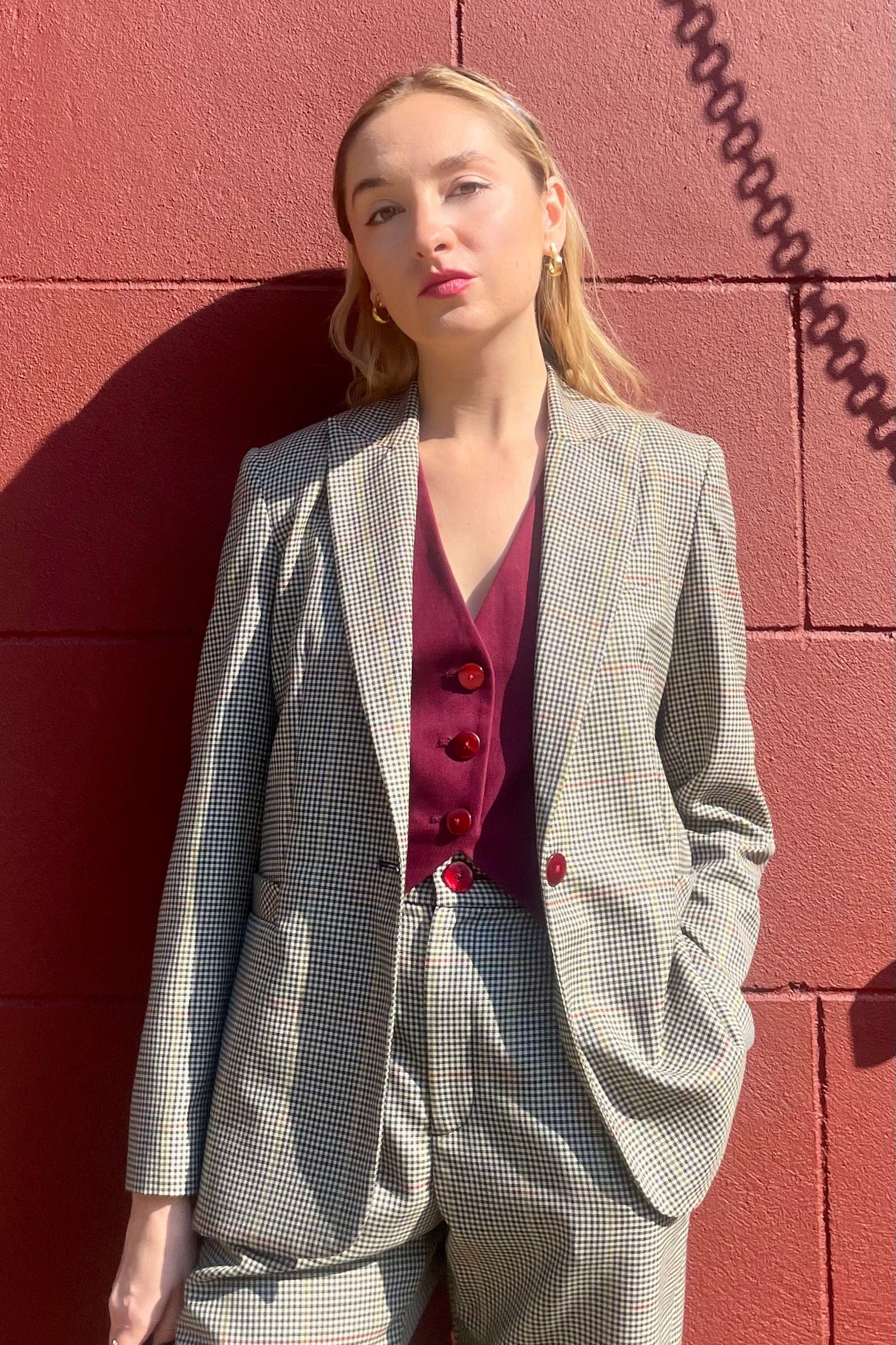Bianca Blazer in Tropical Wool Plaid Jackets & Outerwear CHRISTINE ALCALAY