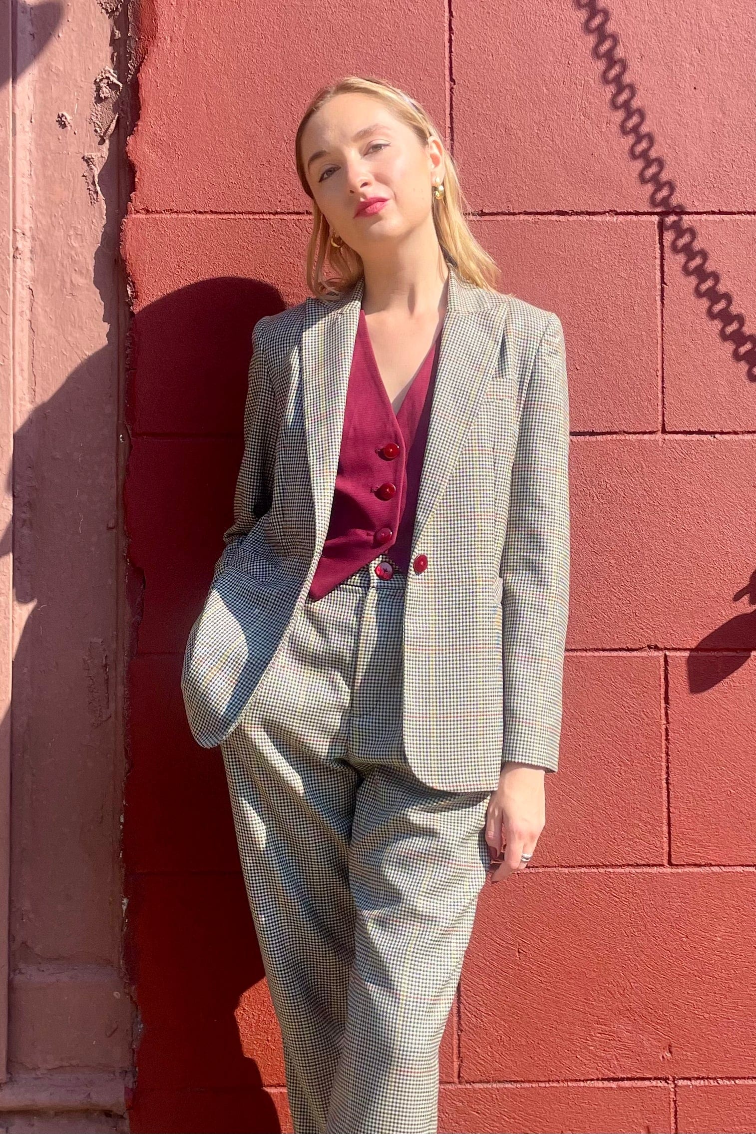 Bianca Blazer in Tropical Wool Plaid Jackets & Outerwear CHRISTINE ALCALAY