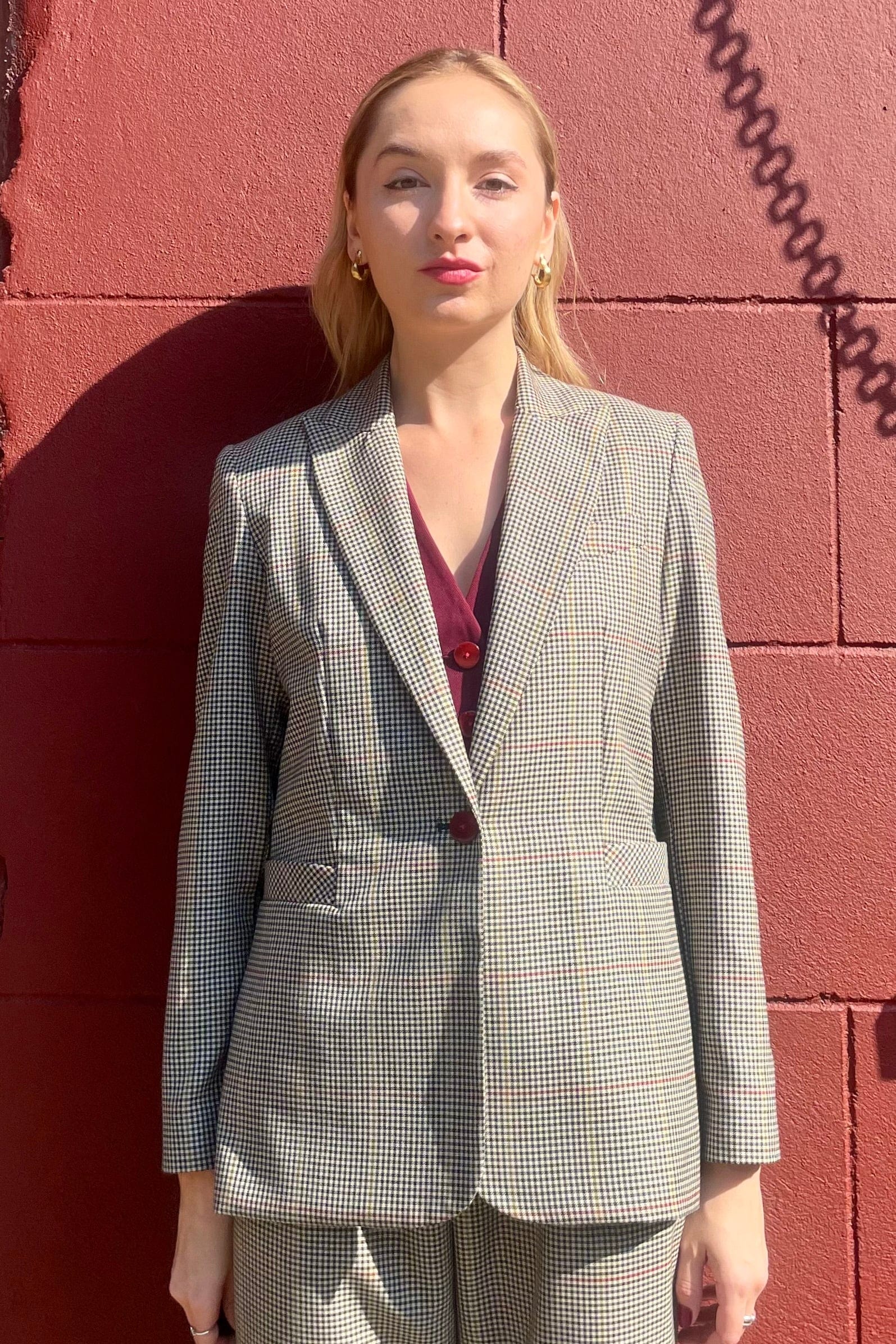 Bianca Blazer in Tropical Wool Plaid Jackets & Outerwear CHRISTINE ALCALAY