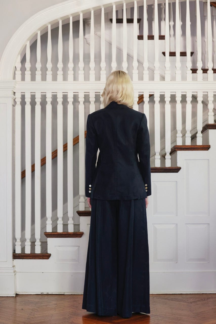 Bianca Peak Lapel Blazer in Cupro Linen Jackets CHRISTINE ALCALAY
