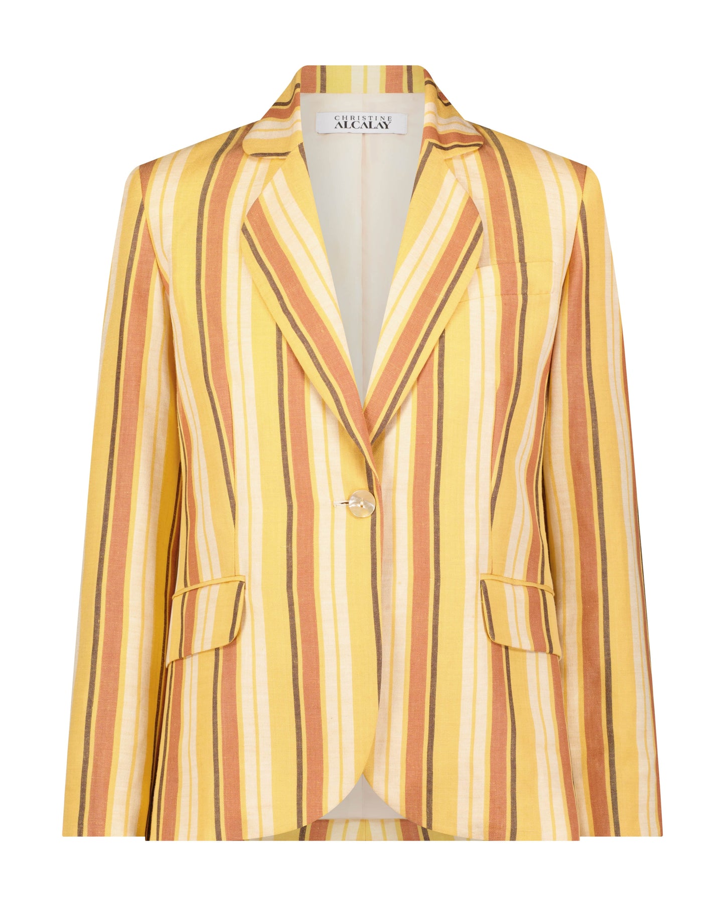 Gatsby Jacket in Linen Stripe Jackets CHRISTINE ALCALAY   