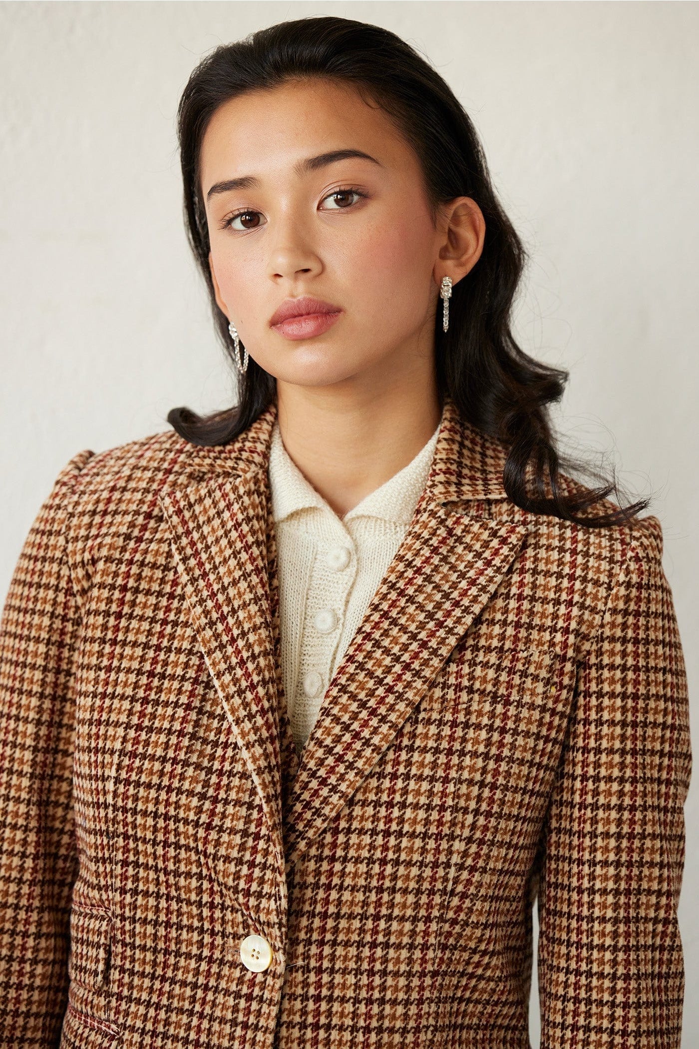 Tilda Jacket in Italian Houndstooth Corduroy Jackets CHRISTINE ALCALAY