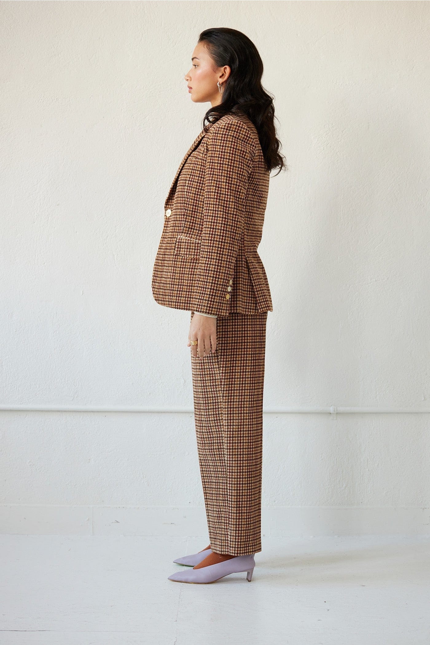 Tilda Jacket in Italian Houndstooth Corduroy Jackets CHRISTINE ALCALAY