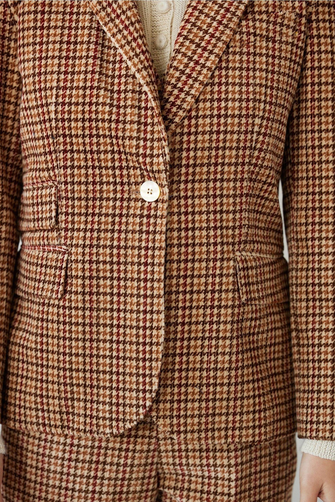 Tilda Jacket in Italian Houndstooth Corduroy Jackets CHRISTINE ALCALAY