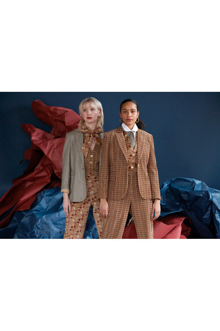Tilda Jacket in Italian Houndstooth Corduroy Jackets CHRISTINE ALCALAY