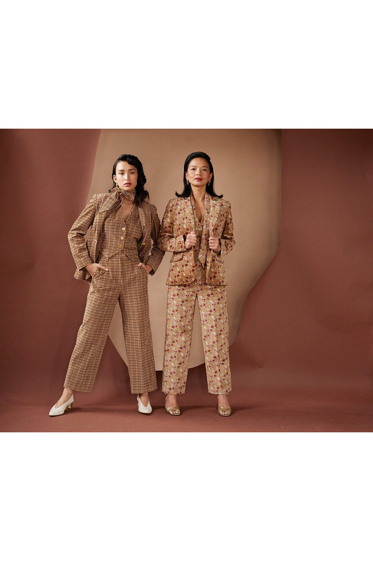 Tilda Jacket in Italian Houndstooth Corduroy Jackets CHRISTINE ALCALAY