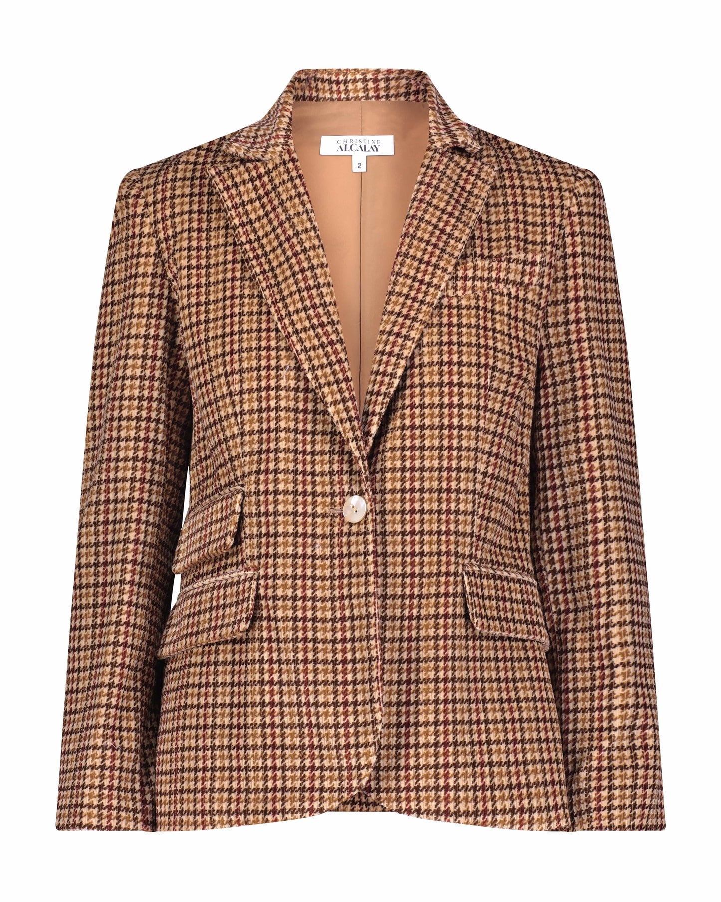 Tilda Jacket in Italian Houndstooth Corduroy Jackets CHRISTINE ALCALAY Houndstooth Corduroy 0