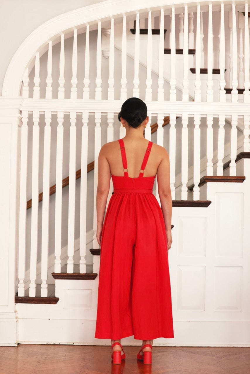 SAMPLE SS25 - Quynh Jumpsuit in Cupro Linen Blend Samples CHRISTINE ALCALAY