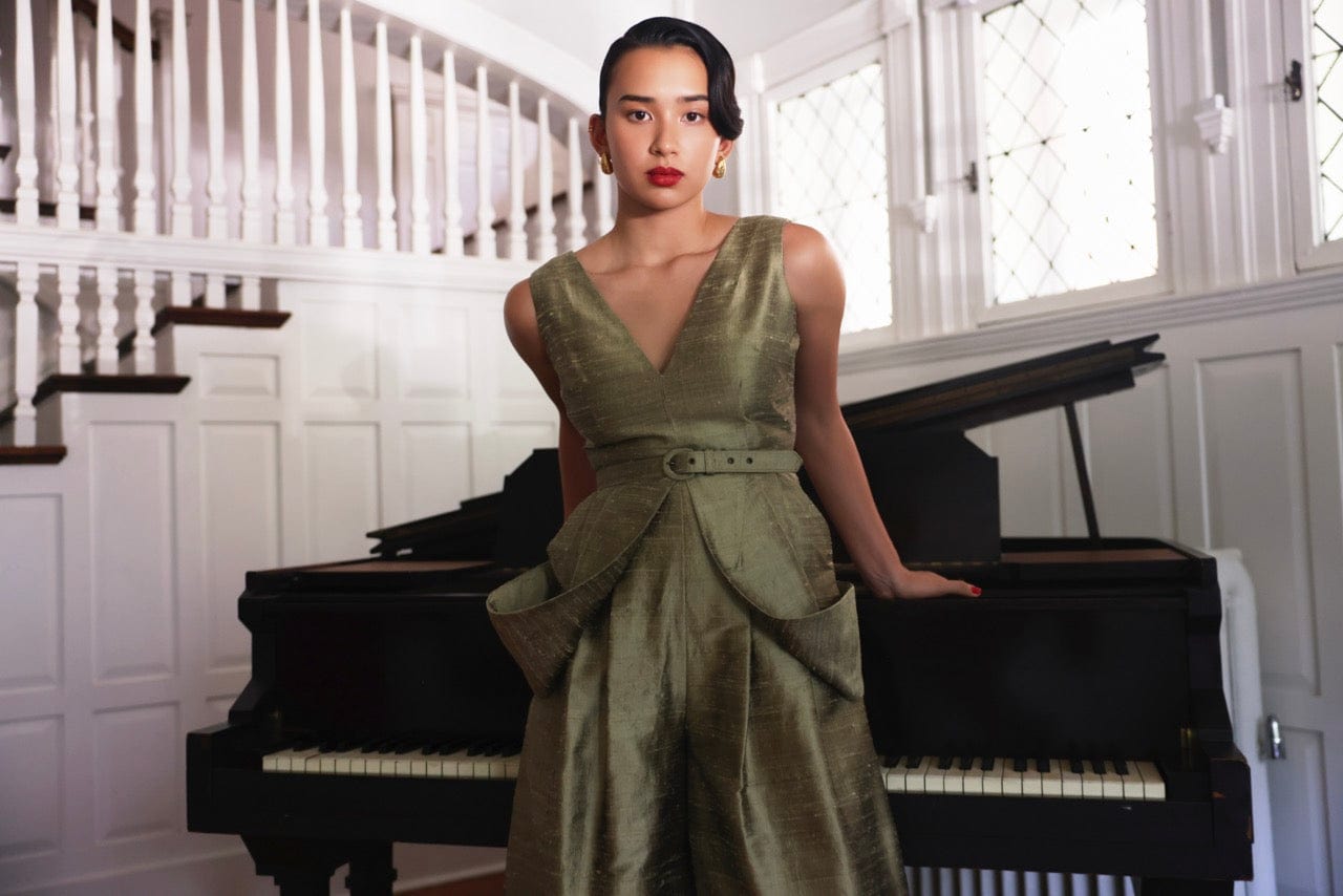 Reva Jumpsuit in Silk Dupioni Jumpsuits CHRISTINE ALCALAY