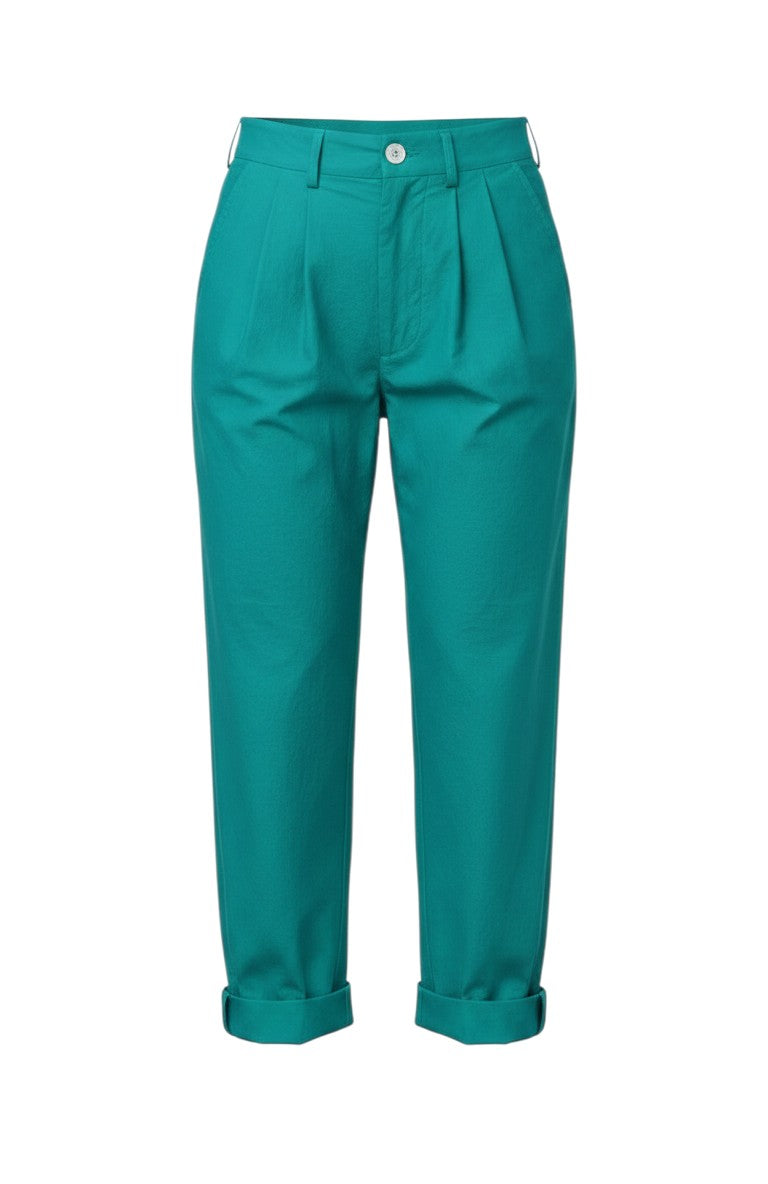Patty Pant in Malachite Green Cotton Pants CHRISTINE ALCALAY - 4
