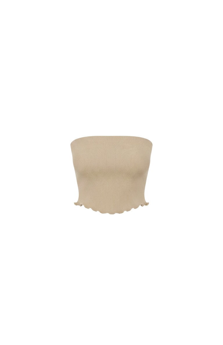 Janet Tube Top in Oyster Pima Cotton Tops CHRISTINE ALCALAY - 6