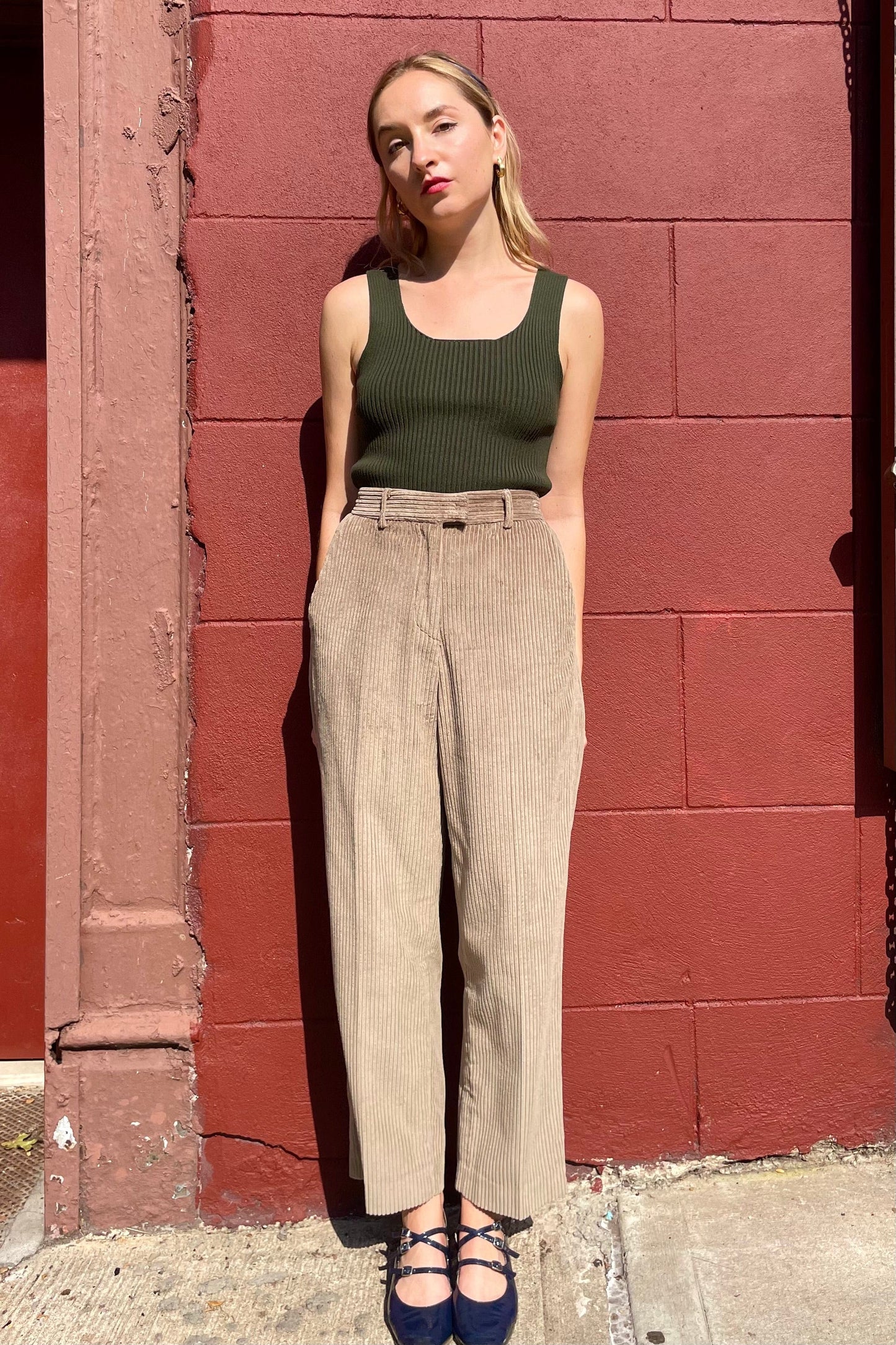 Piper Pant in Wide Wale Corduroy Pants CHRISTINE ALCALAY Ash 0
