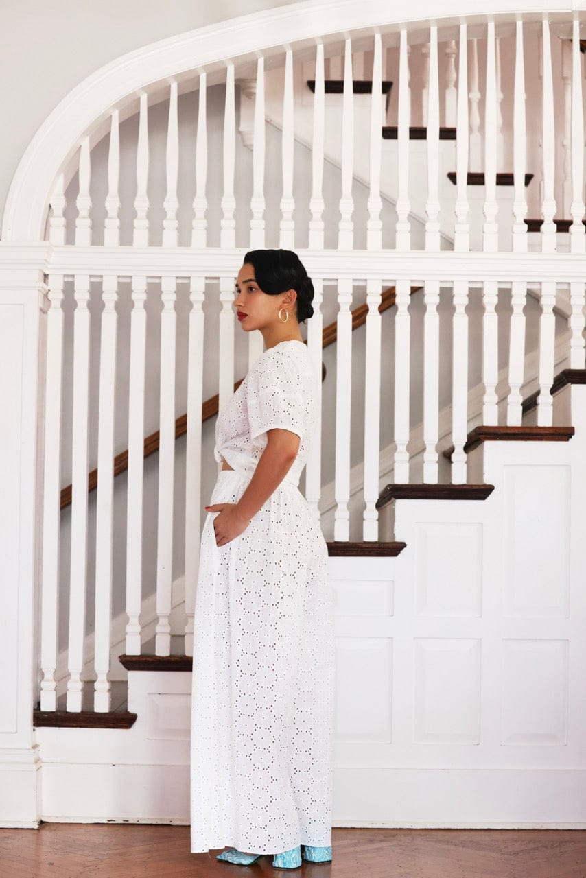 Gretchen Pant in Eyelet Pants CHRISTINE ALCALAY