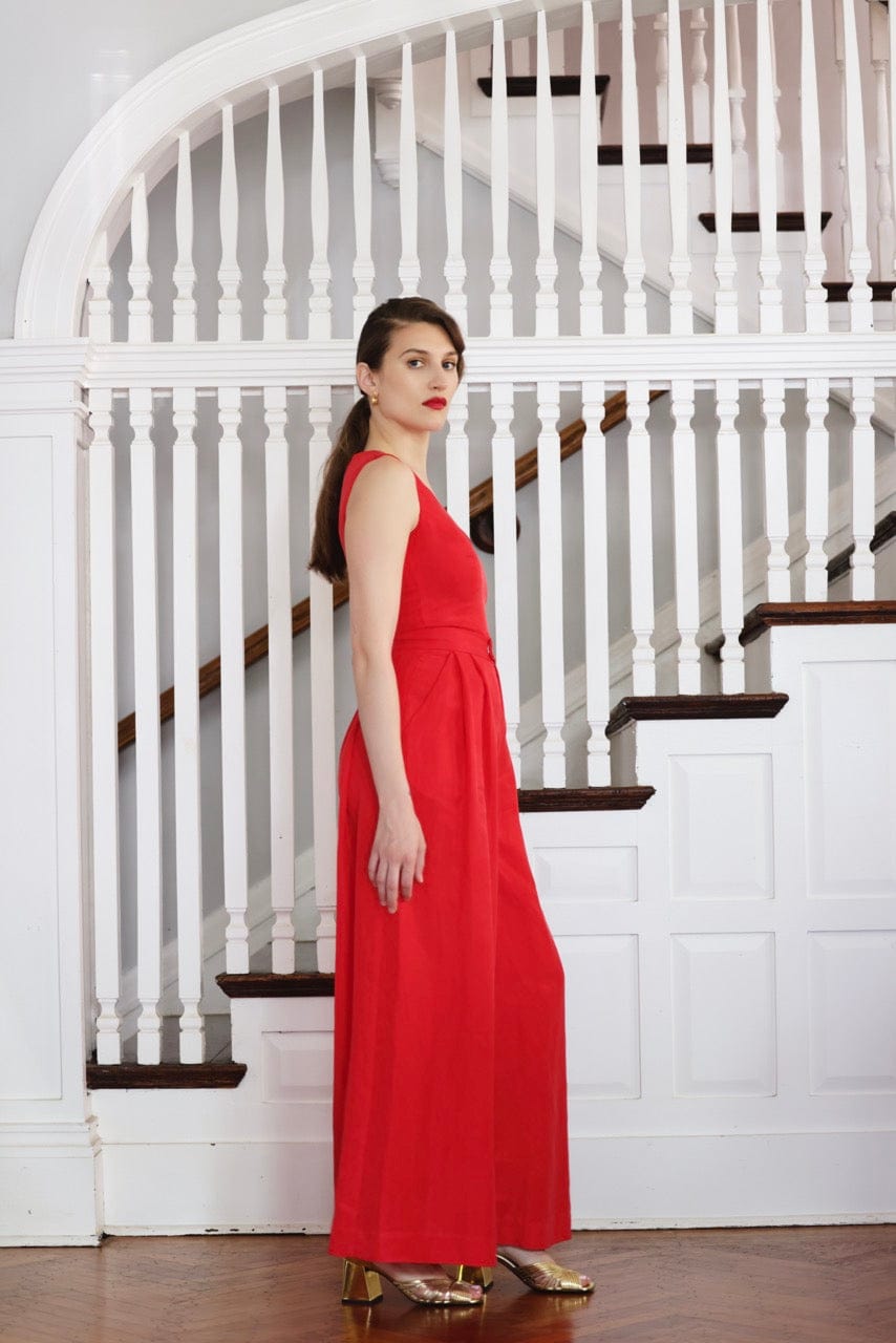 Katherine Wide Leg Pant in Cupro Linen Pants CHRISTINE ALCALAY