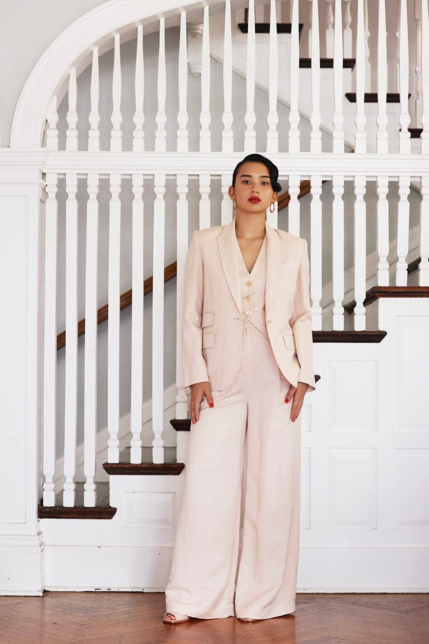 Amandine Pant in Linen Blend Pants CHRISTINE ALCALAY Shell 0 - 8