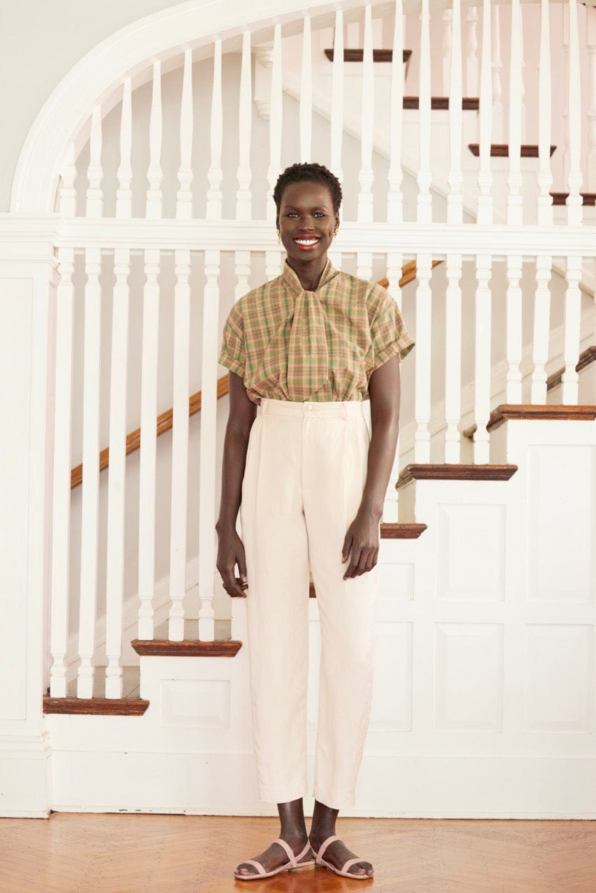 Sophia Pant in Linen Blend Pants CHRISTINE ALCALAY Shell 0