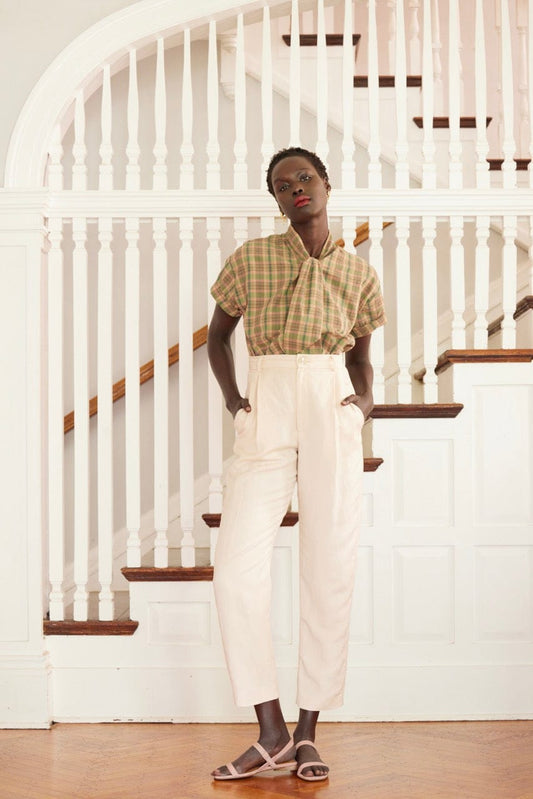 Sophia Tapered Pant in Linen-Shell Pants CHRISTINE ALCALAY