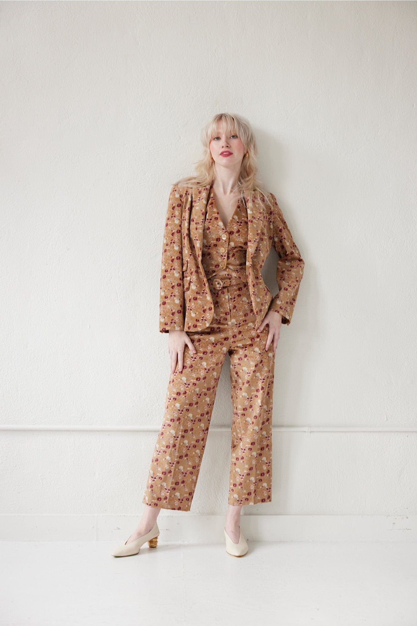 Piper Pant in in Italian Floral Velvet Pants CHRISTINE ALCALAY