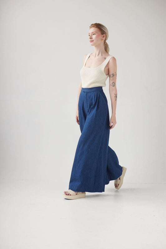Katherine Pant in Hemp Denim Pants CHRISTINE ALCALAY Denim 0