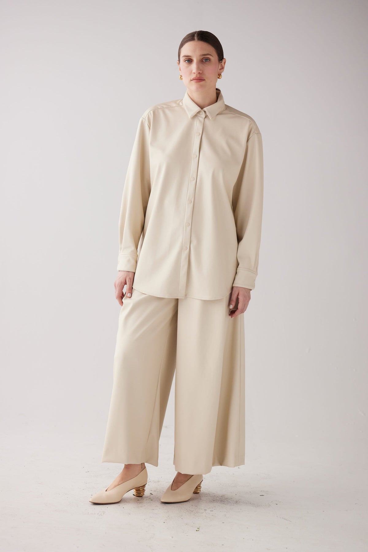 Kat Cropped Pant in Pleatherette Pants CHRISTINE ALCALAY - 7