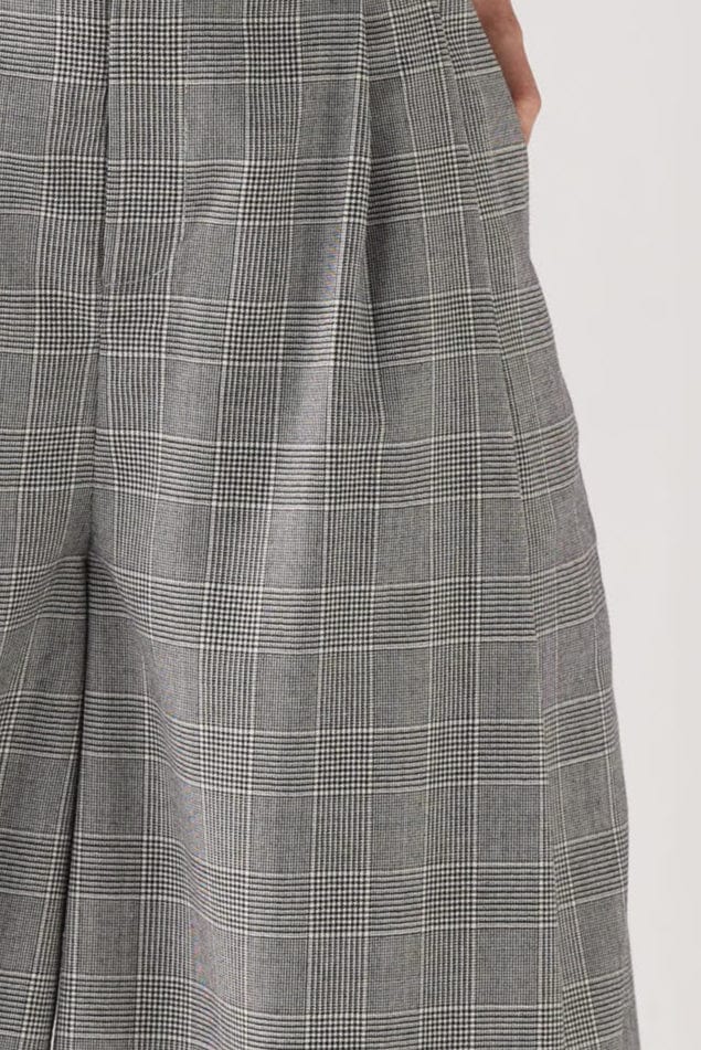Katherine Pant in Black Plaid Tropical Wool Pants CHRISTINE ALCALAY Black Plaid 0