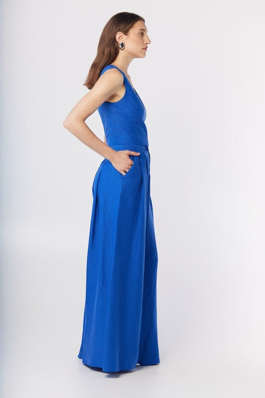 Katherine Wide Leg Pant in Cupro Linen Pants CHRISTINE ALCALAY