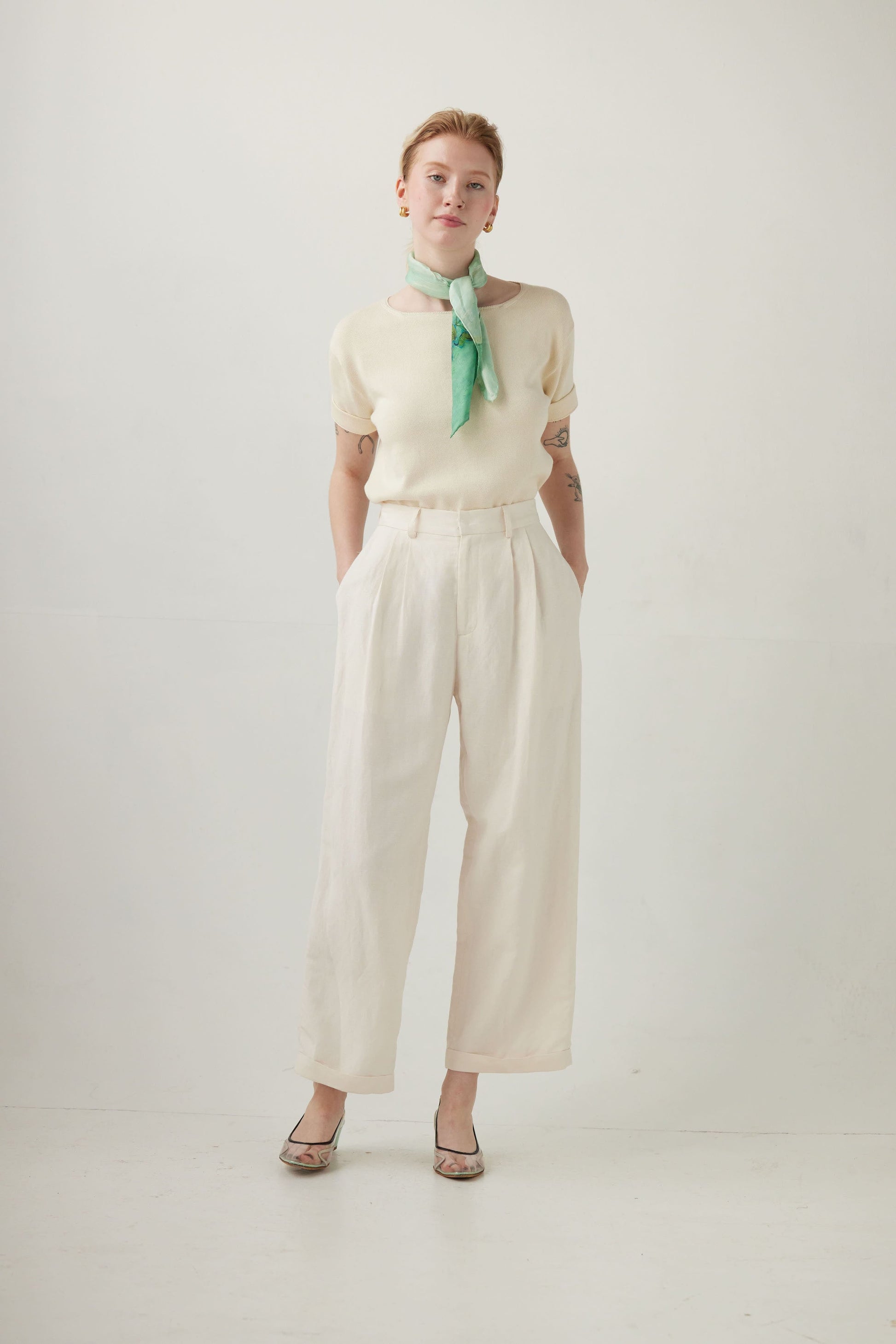 Charlie Pant in Linen Blend Pants CHRISTINE ALCALAY Oat 0