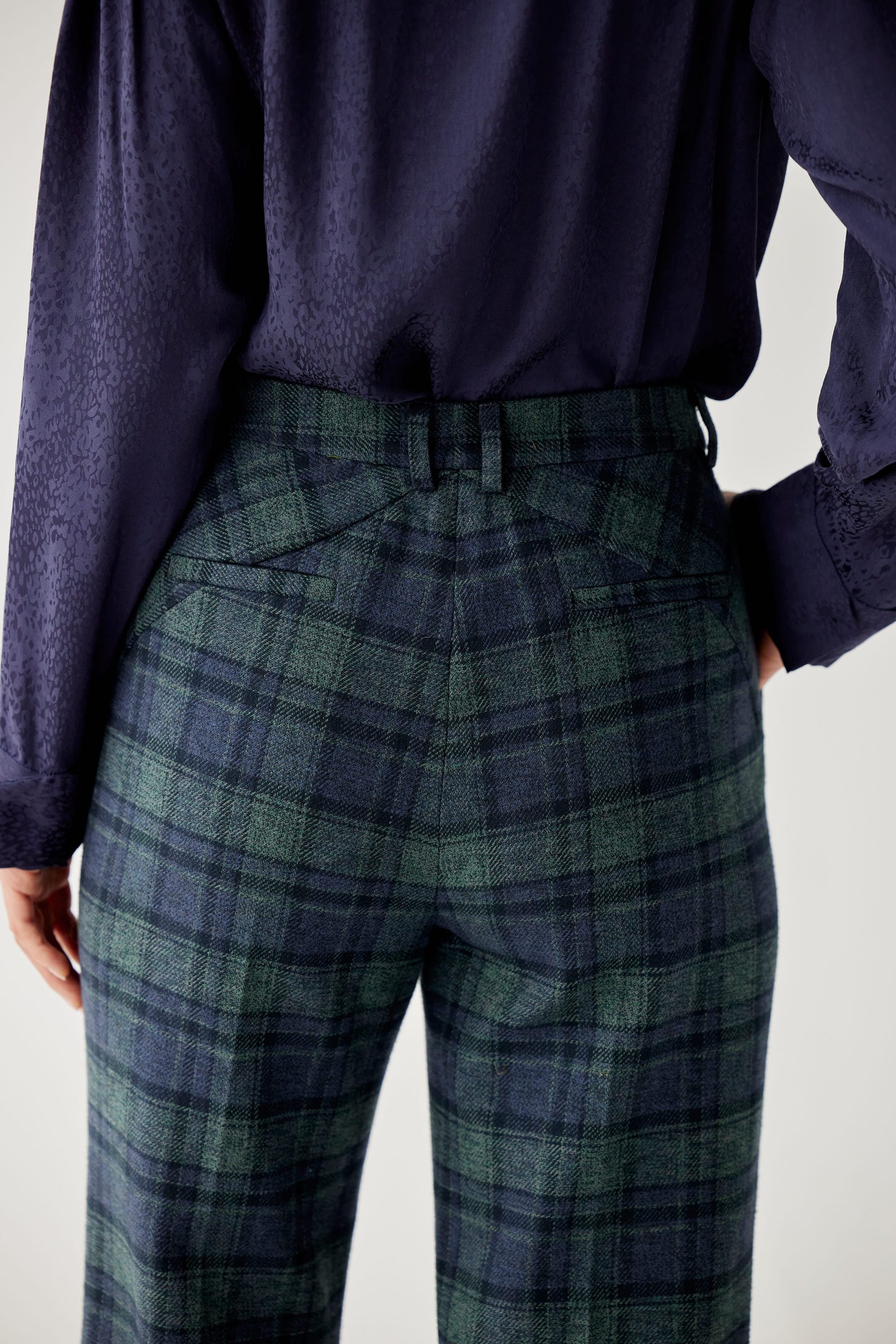 Piper Pant in Cotton Plaid Suiting Pants CHRISTINE ALCALAY