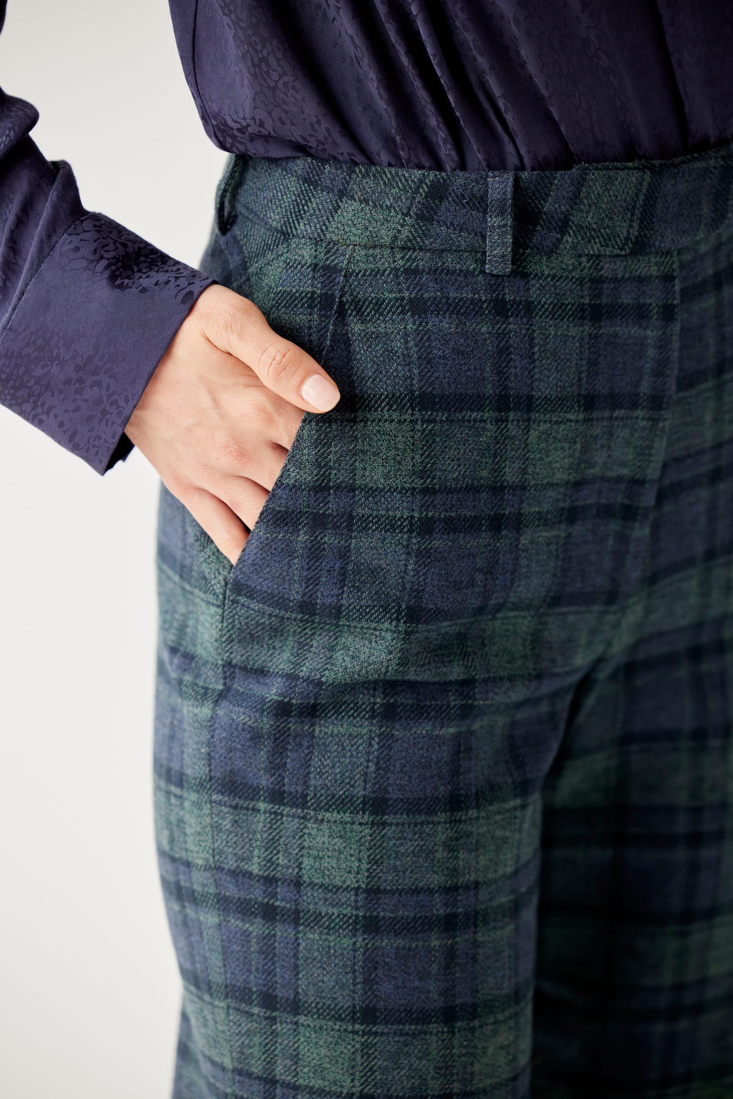 Piper Pant in Cotton Plaid Suiting Pants CHRISTINE ALCALAY