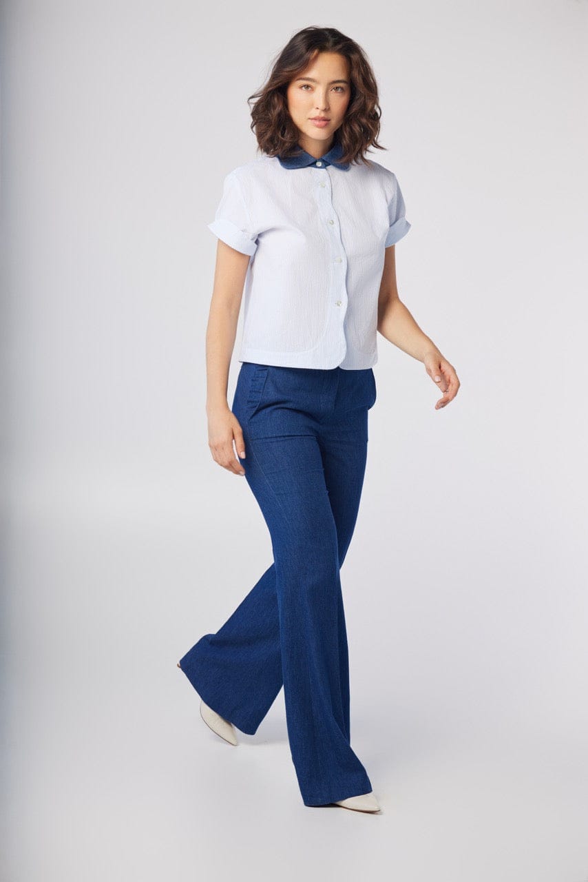 Sandy Cotton Denim Trouser in Blue Pants CHRISTINE ALCALAY - 5