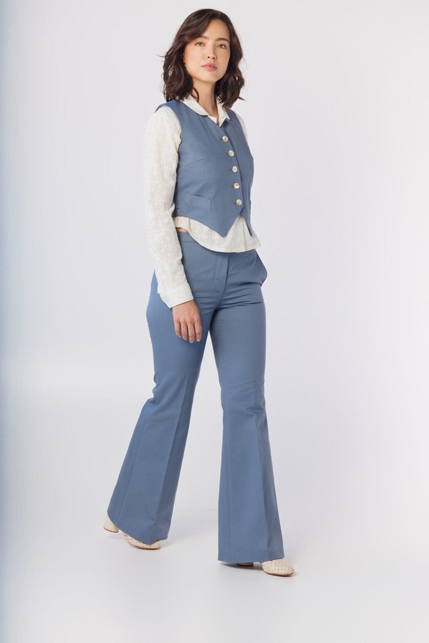 Sandy Cotton Twill Trouser in Ocean Pants CHRISTINE ALCALAY - 7