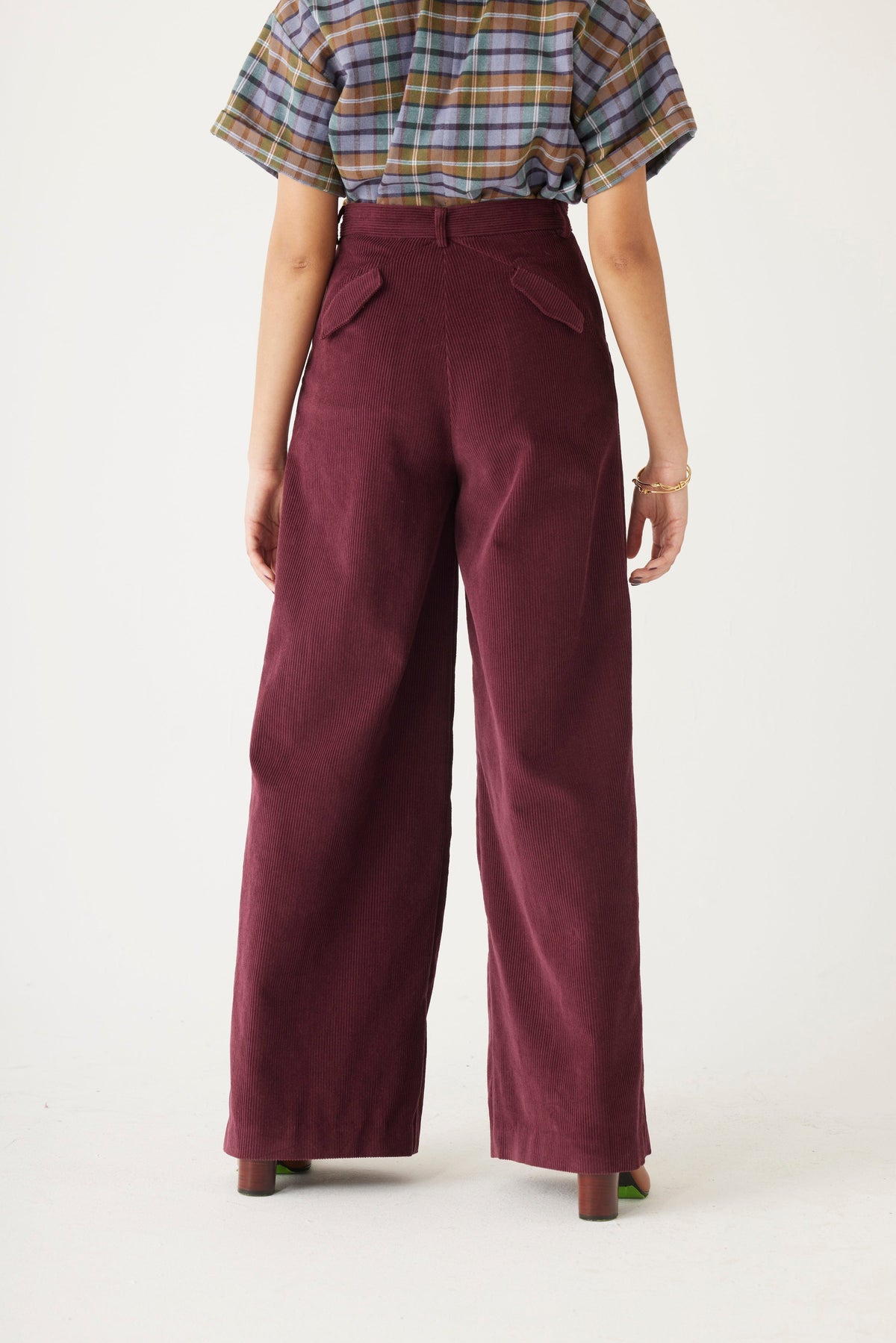 Amandine Corduroy Pant in Fern Pants CHRISTINE ALCALAY Wine 0 - 4