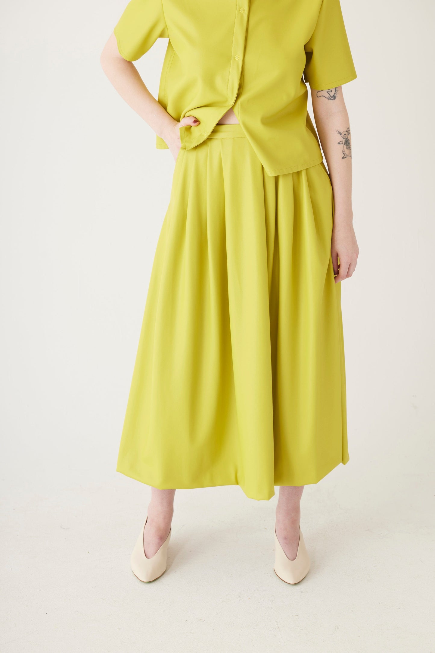 Audrey Midi Skirt in Pleatherette Skirts CHRISTINE ALCALAY