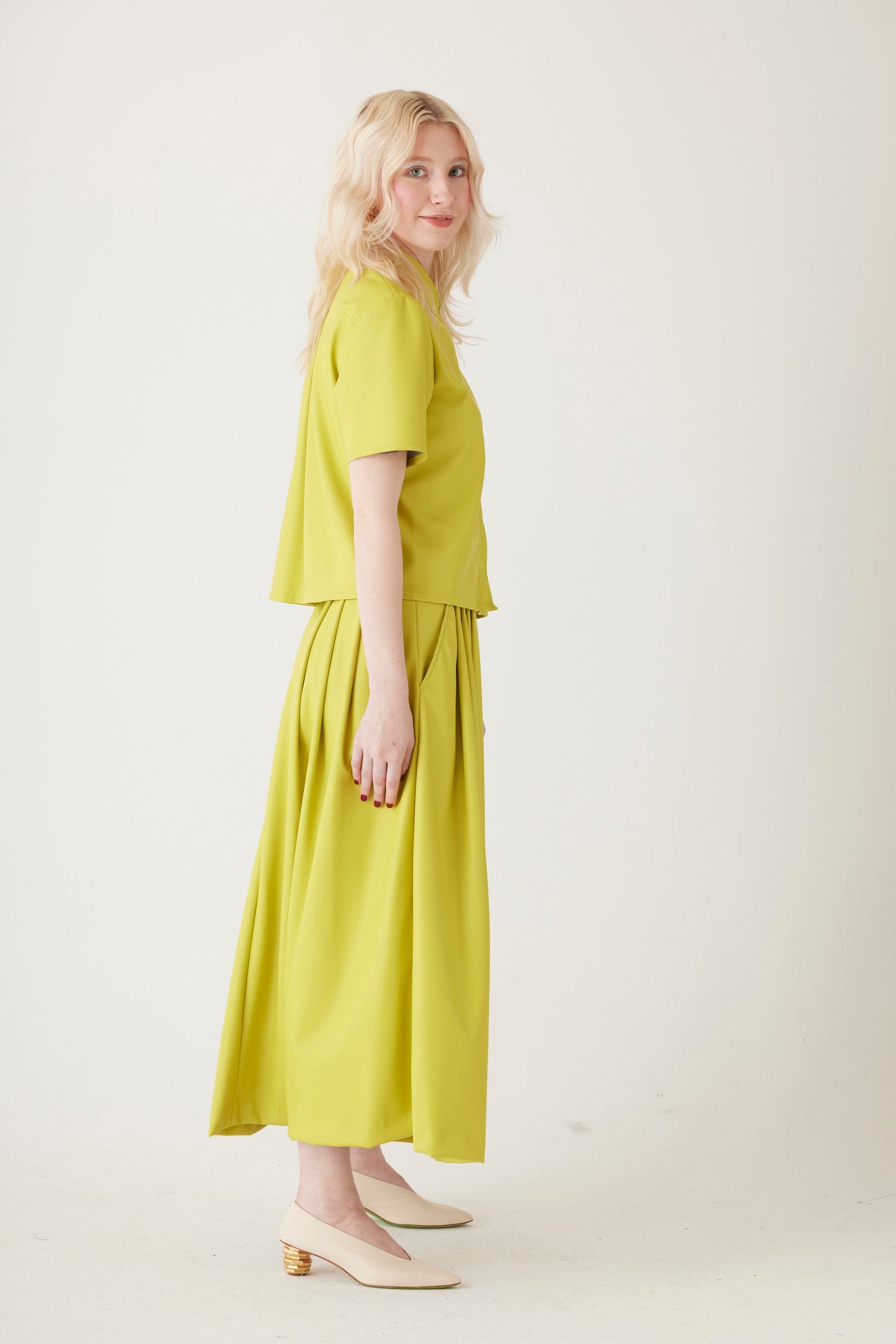 Audrey Midi Skirt in Pleatherette Skirts CHRISTINE ALCALAY