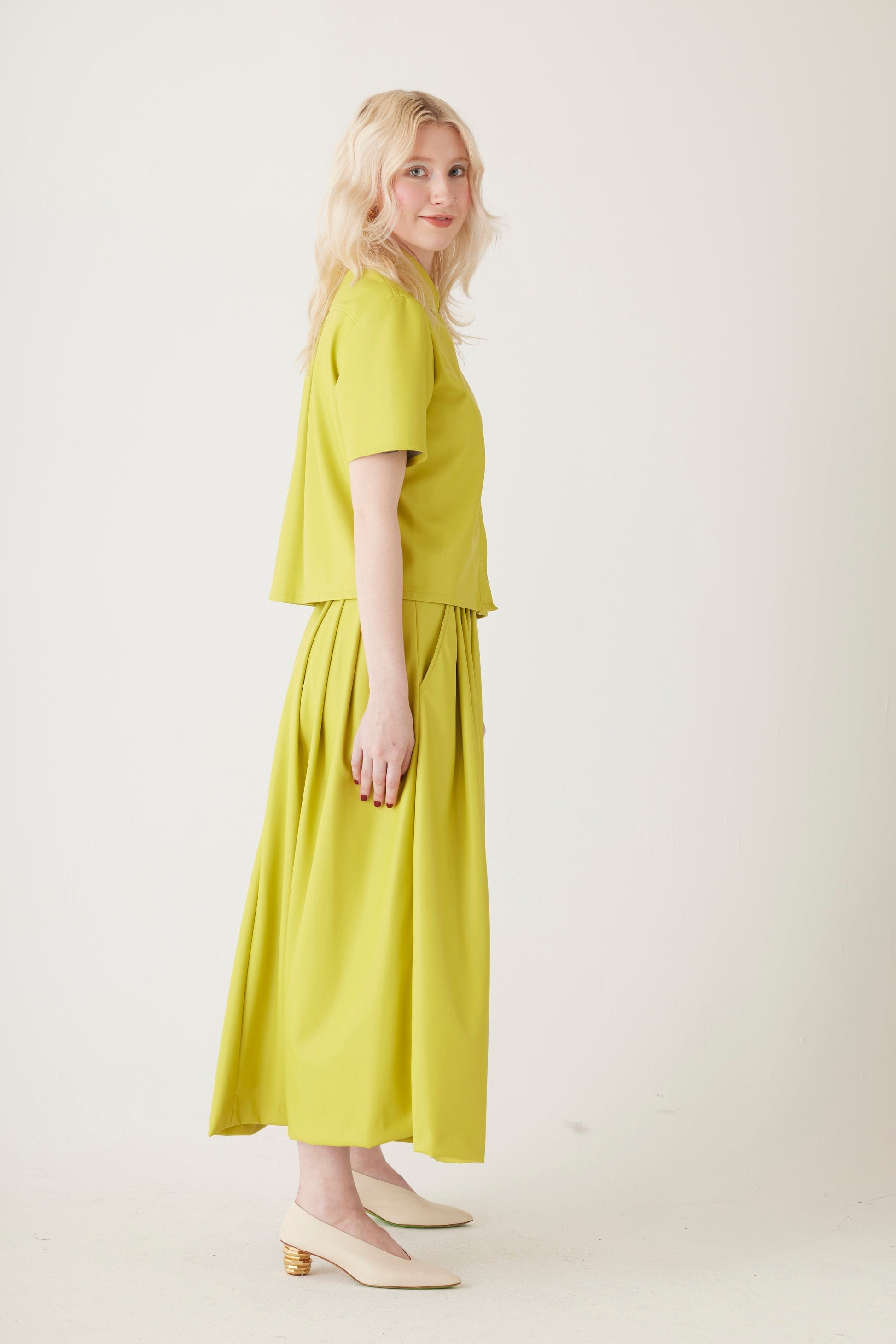 Audrey Midi Skirt in Pleatherette Skirts CHRISTINE ALCALAY