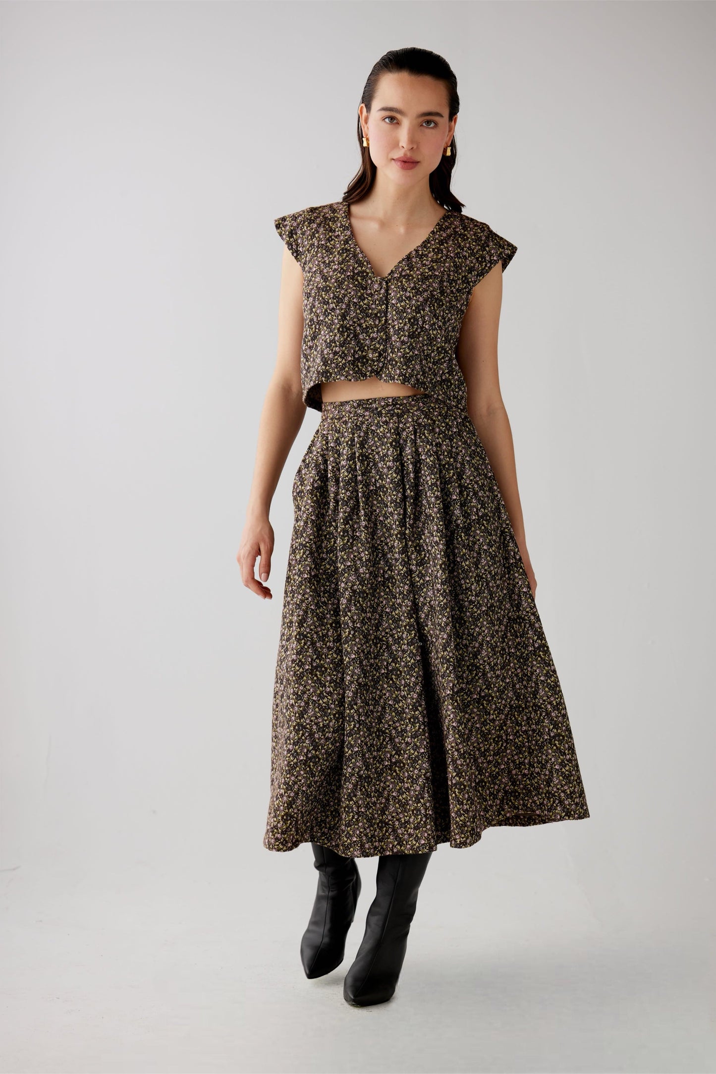 Audrey Skirt in Ditzy Floral Brocade Skirts CHRISTINE ALCALAY