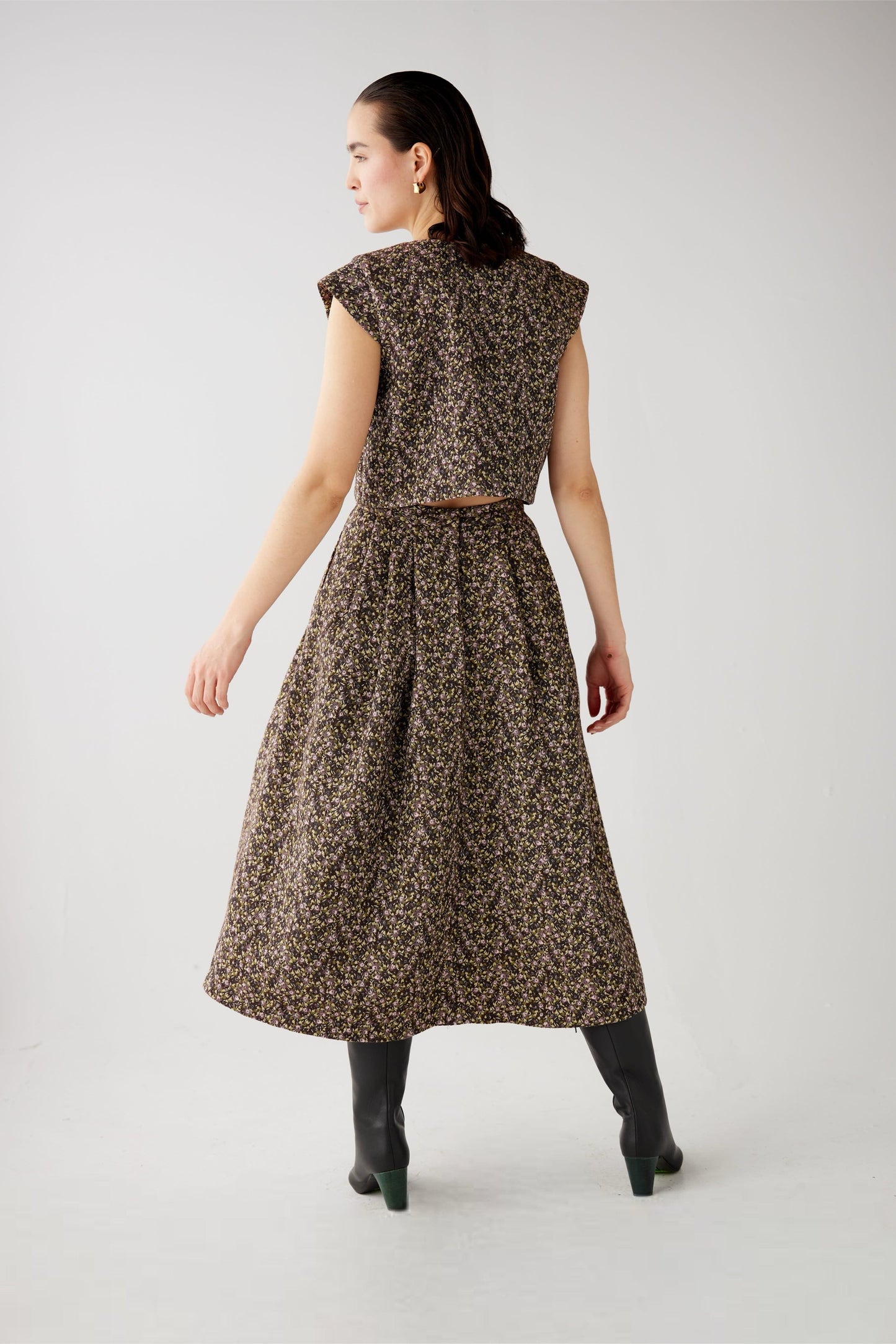 Audrey Skirt in Ditzy Floral Brocade Skirts CHRISTINE ALCALAY