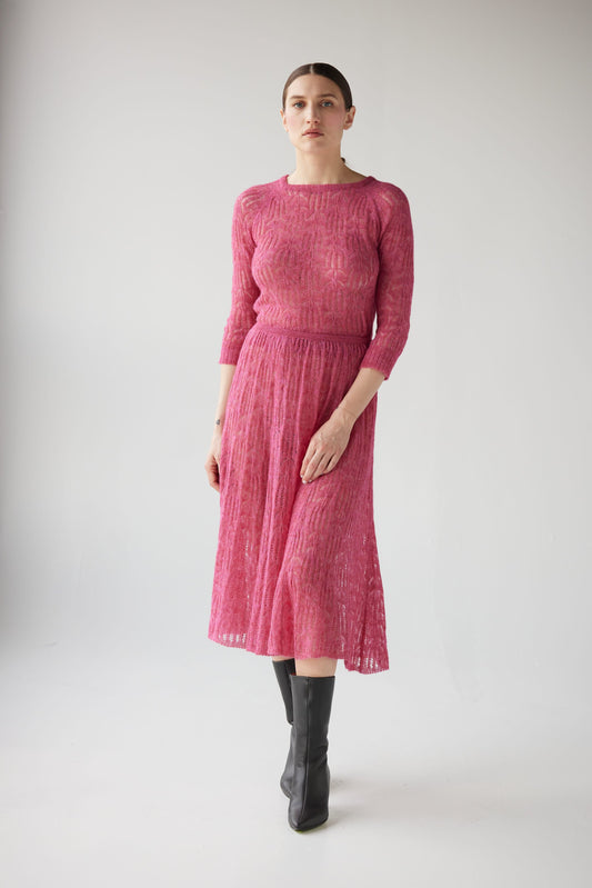 Erin Lace Knit Skirt - Heather Rose Skirts CHRISTINE ALCALAY