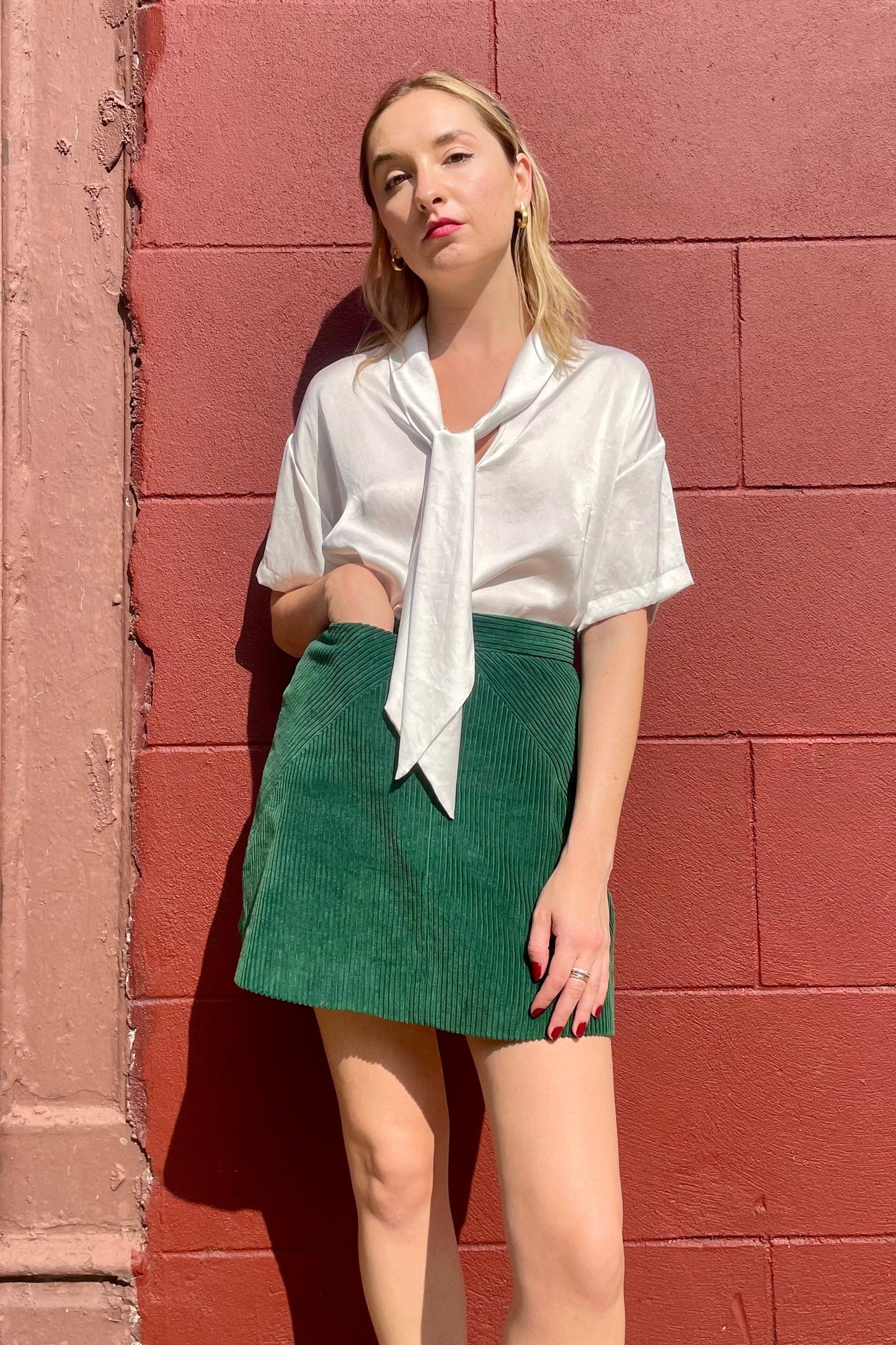 Maggie Corduroy Skirt Skirts CHRISTINE ALCALAY Pine Corduroy 0