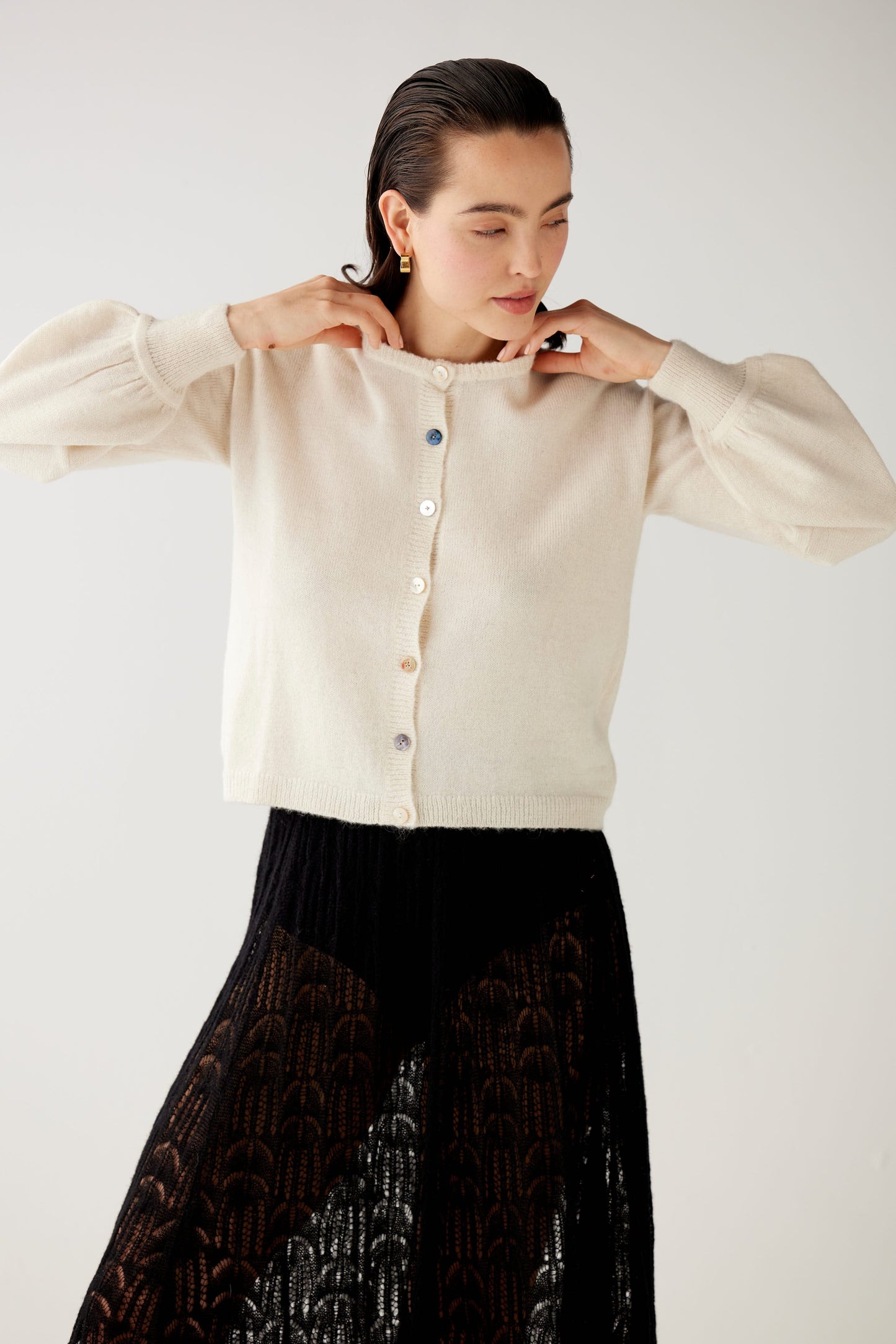 Colleen Mixed Button Cardigan Sweater Sweaters CHRISTINE ALCALAY