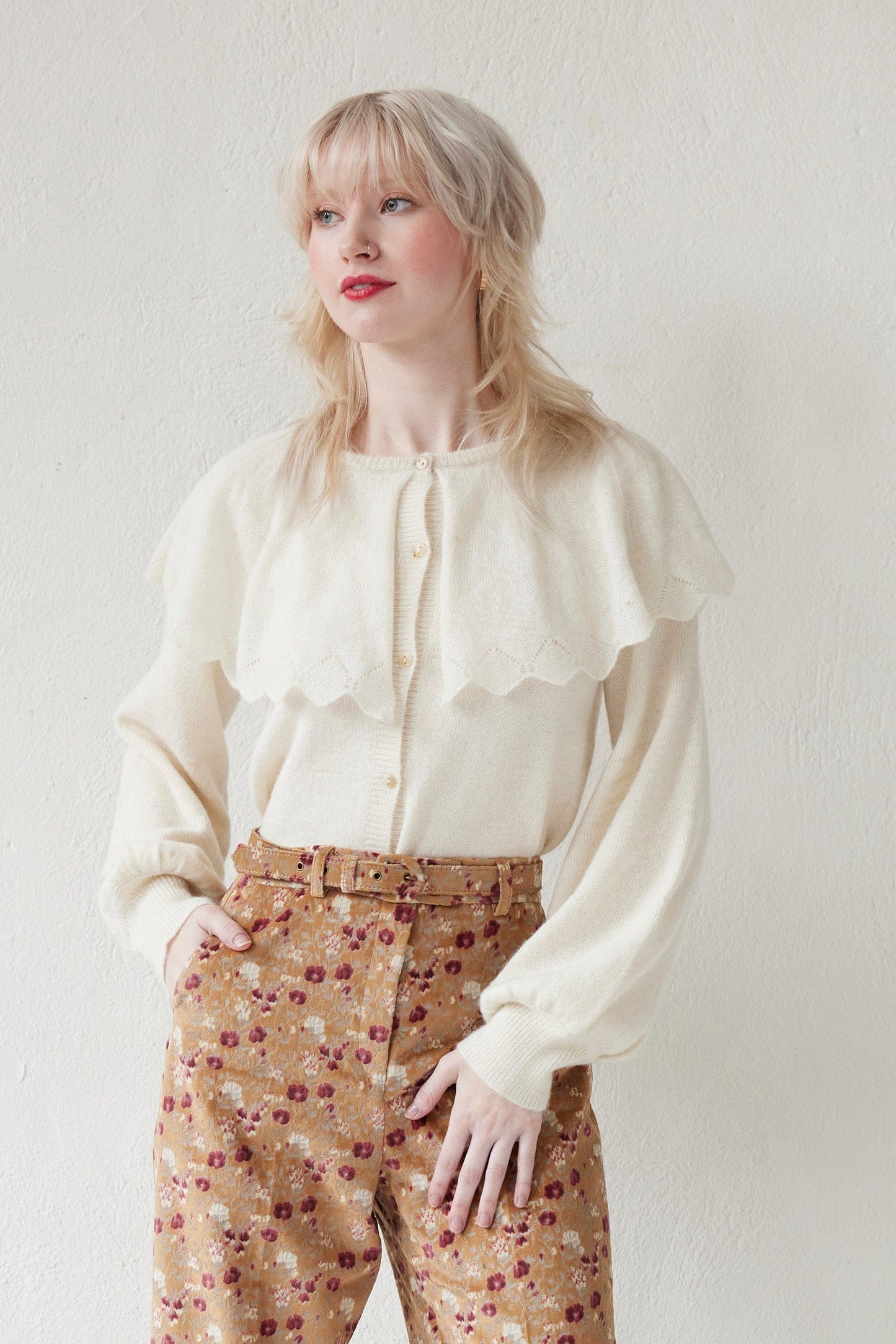 Colette Sweater in Alpaca Wool Blend Sweaters CHRISTINE ALCALAY Cream Extra Small