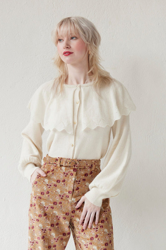 Colette Sweater in Alpaca Wool Blend Sweaters CHRISTINE ALCALAY Cream Extra Small