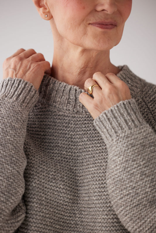 SAMPLE FW25 - Erin Raglan Sweater Samples CHRISTINE ALCALAY Granite XS/S