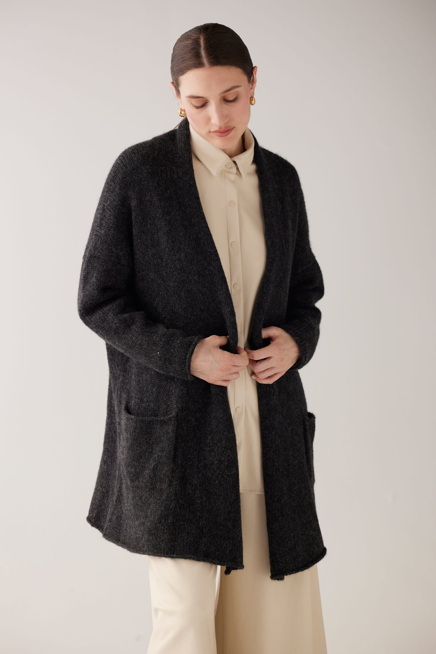 Maddie Cardigan Sweater Sweaters CHRISTINE ALCALAY Graphite One size