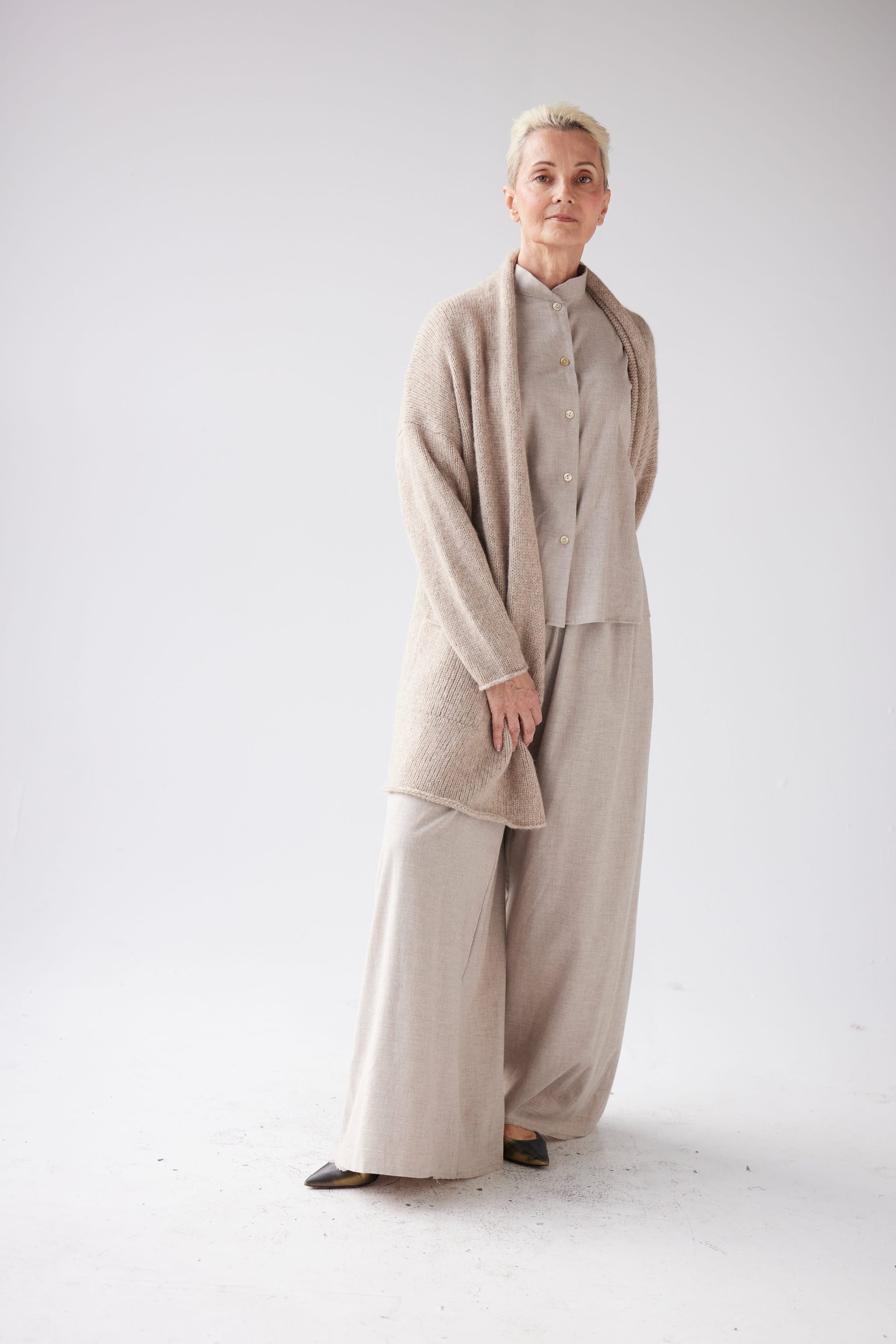 Maddie Cardigan Sweater Sweaters CHRISTINE ALCALAY Oatmeal One size
