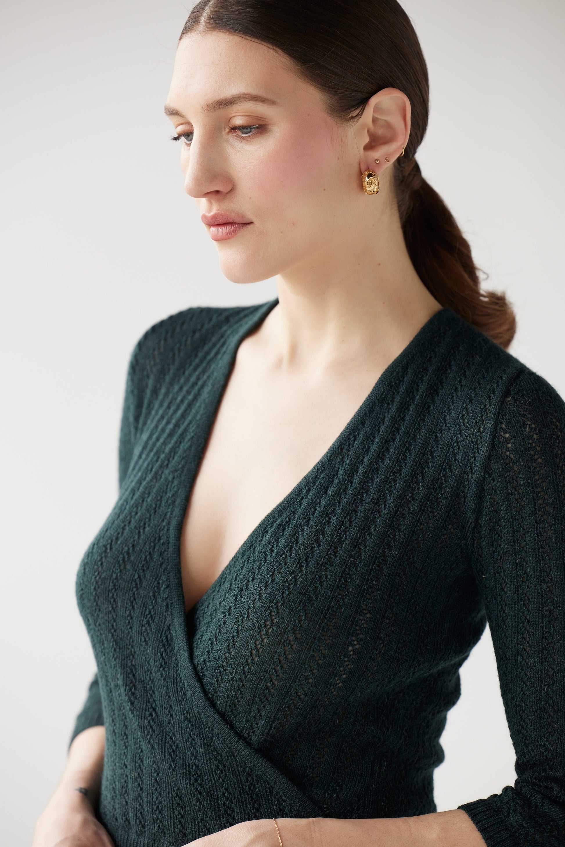 SAMPLE FW25 - Maria Surplice Sweater Samples CHRISTINE ALCALAY