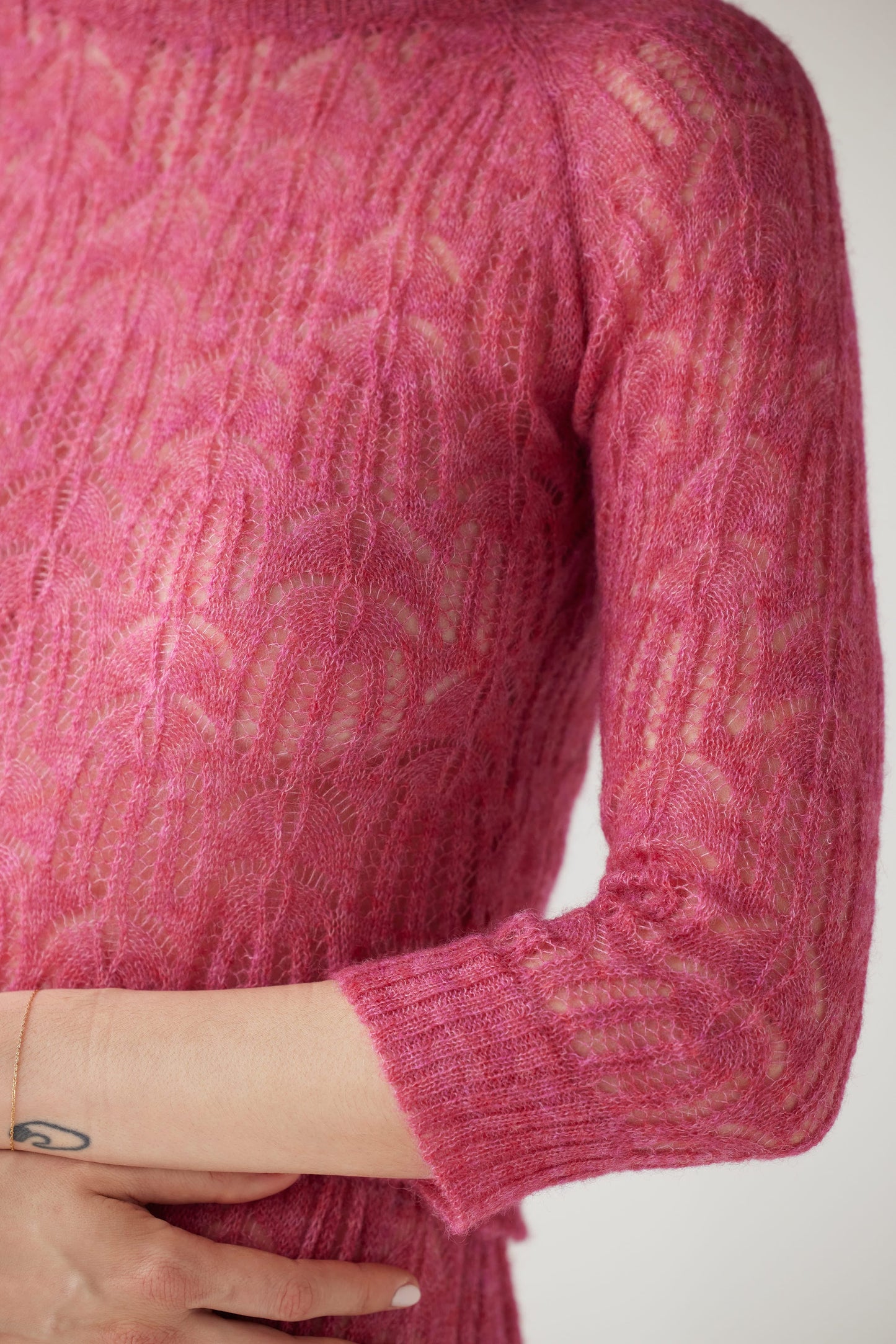 SAMPLE FW25 - Miranda Lace Knit Sweater Samples CHRISTINE ALCALAY