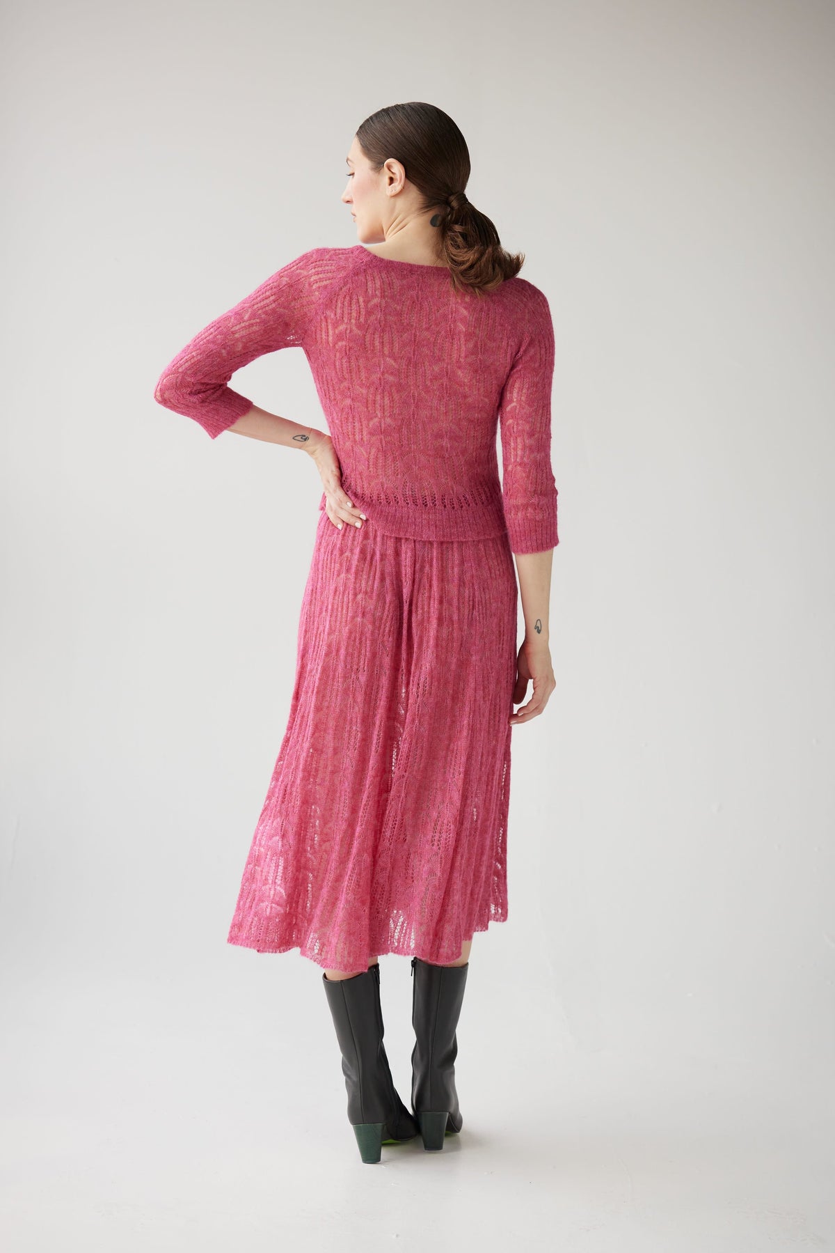 Miranda Lace Knit Sweater - Heather Rose Sweaters CHRISTINE ALCALAY - 5